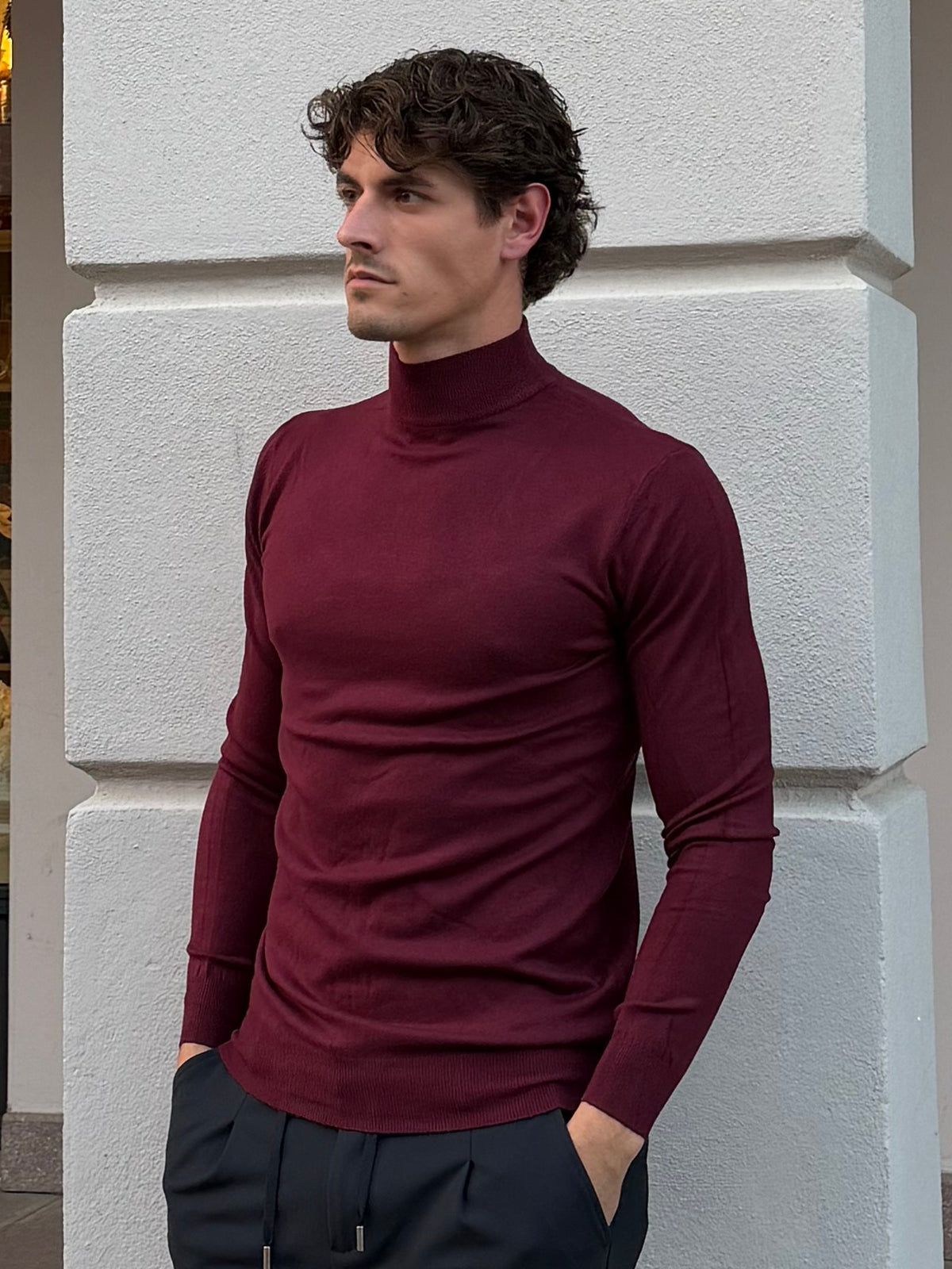 MAGLIA LUPETTO BORDEAUX