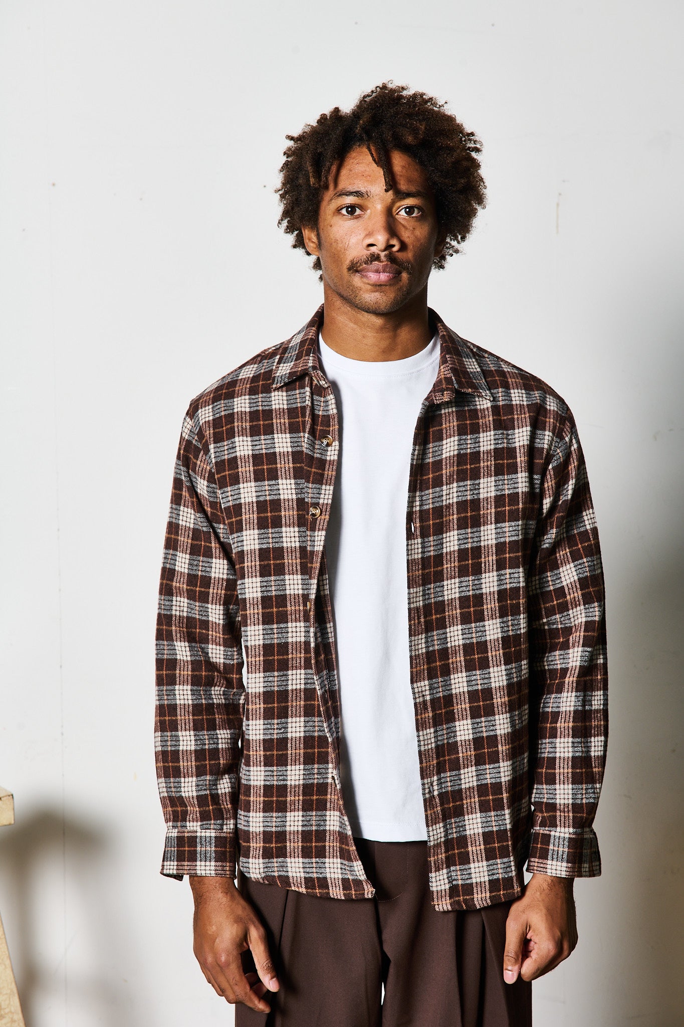 CAMICIONA A QUADRI BROWN