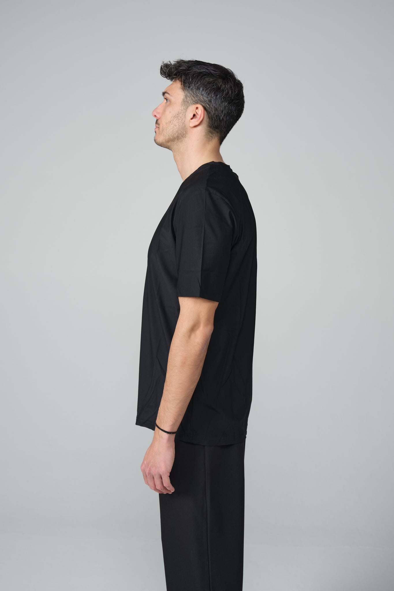 T-SHIRT FILO DI SCOZIA NERA