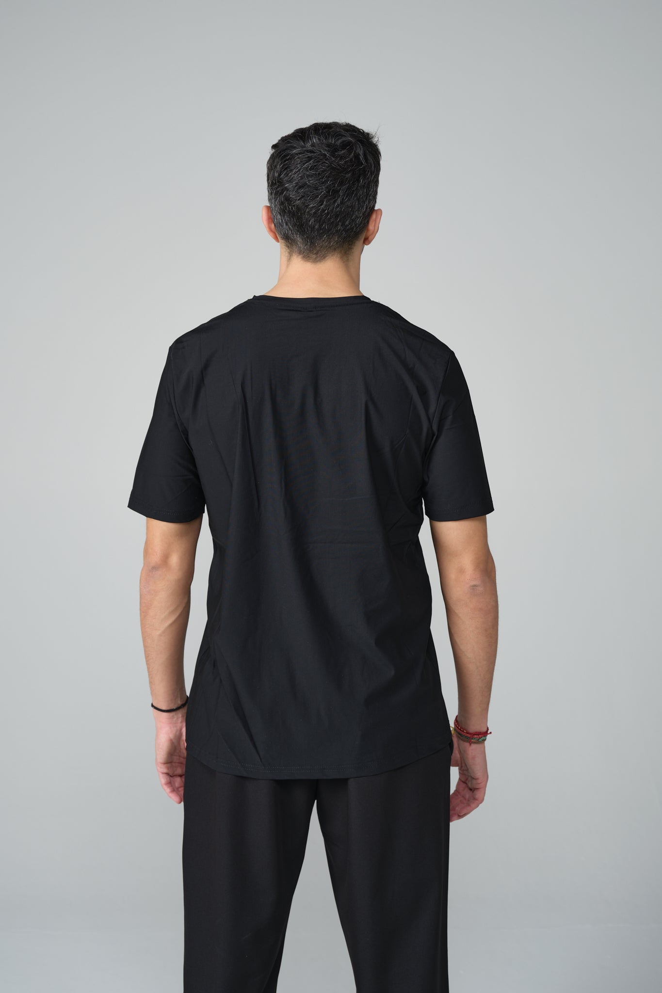 T-SHIRT FILO DI SCOZIA NERA