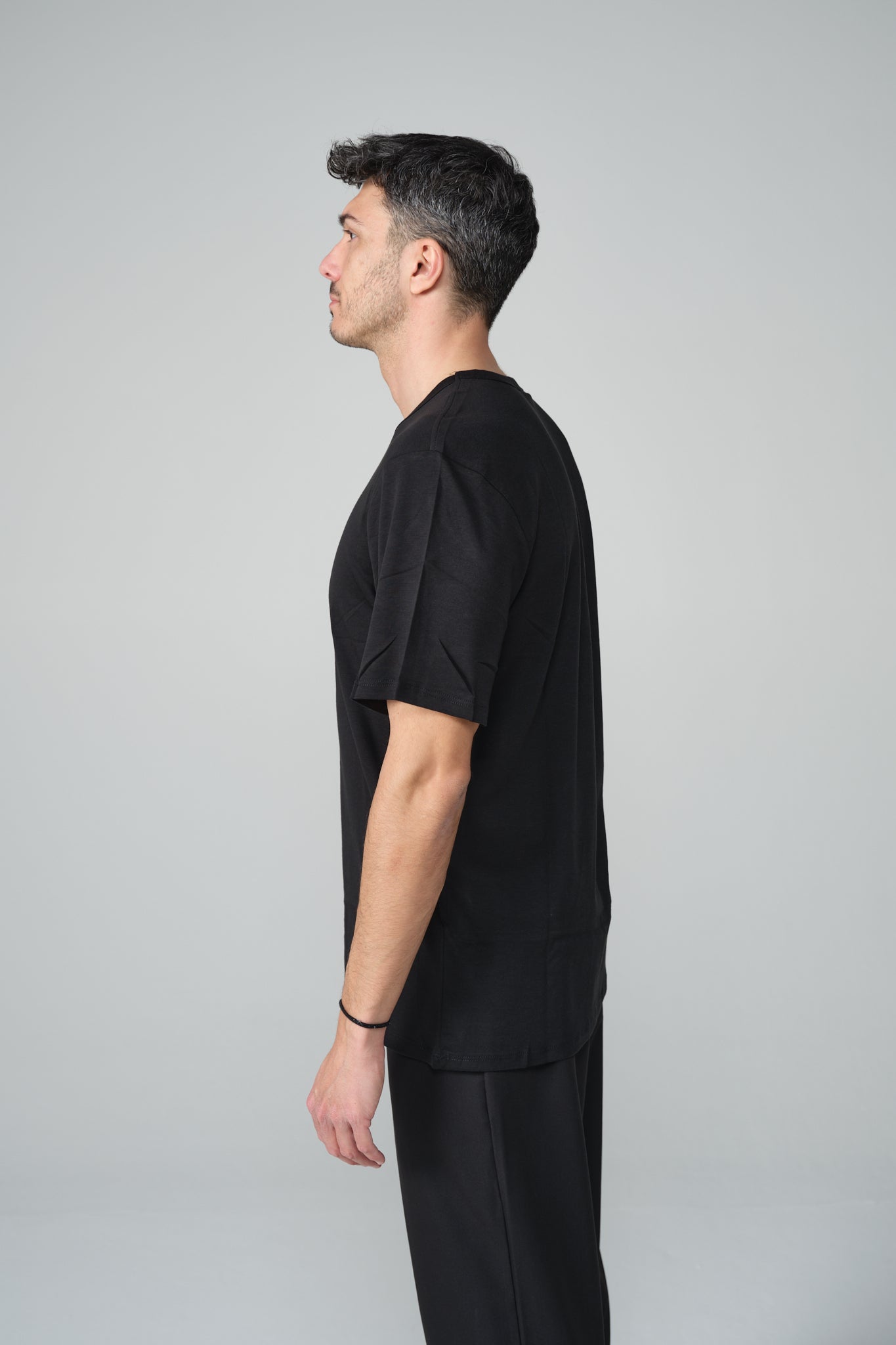 T-SHIRT MISTO SETA NERA