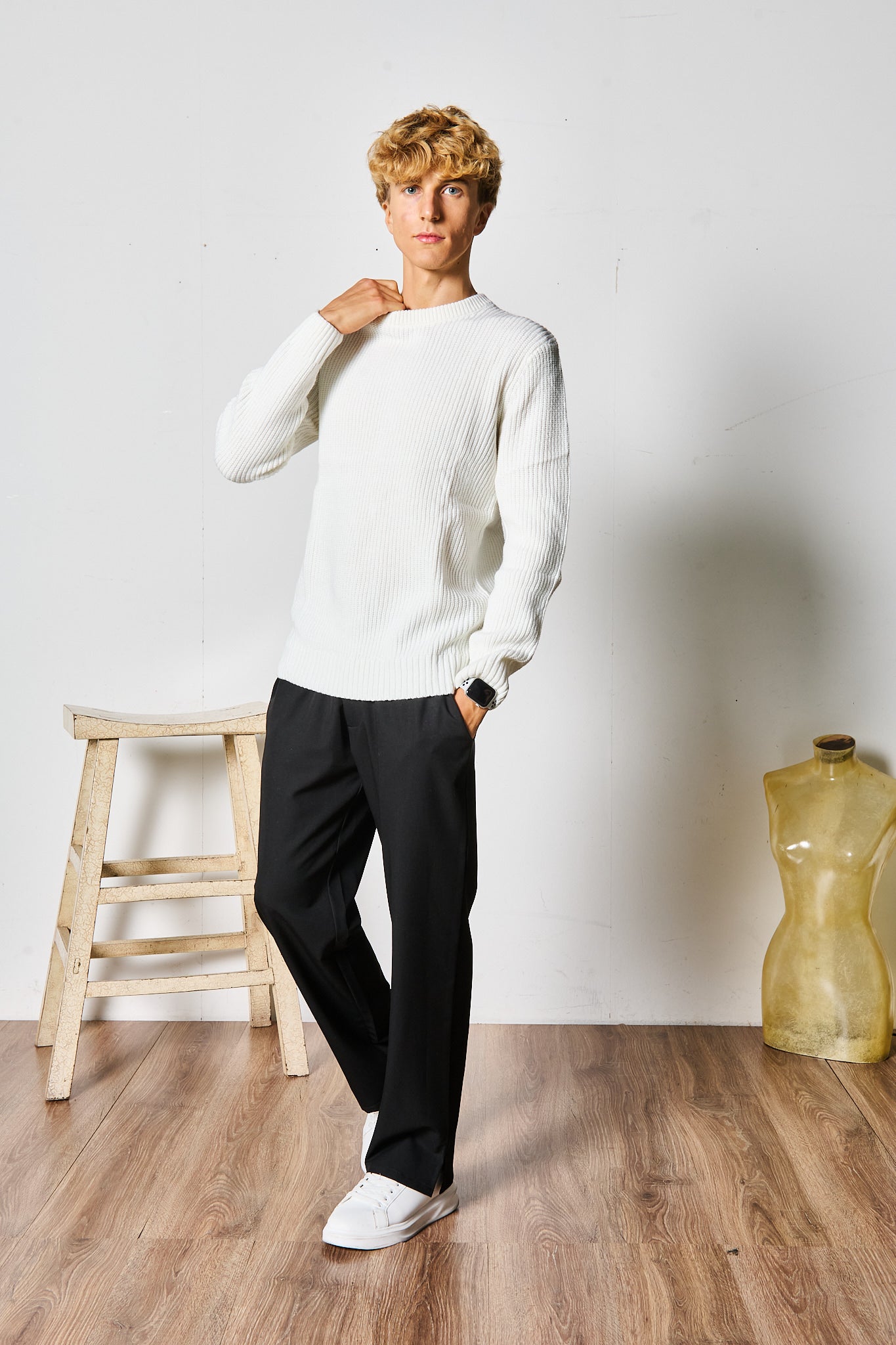 MAGLIONE PANNA MISTO LANA