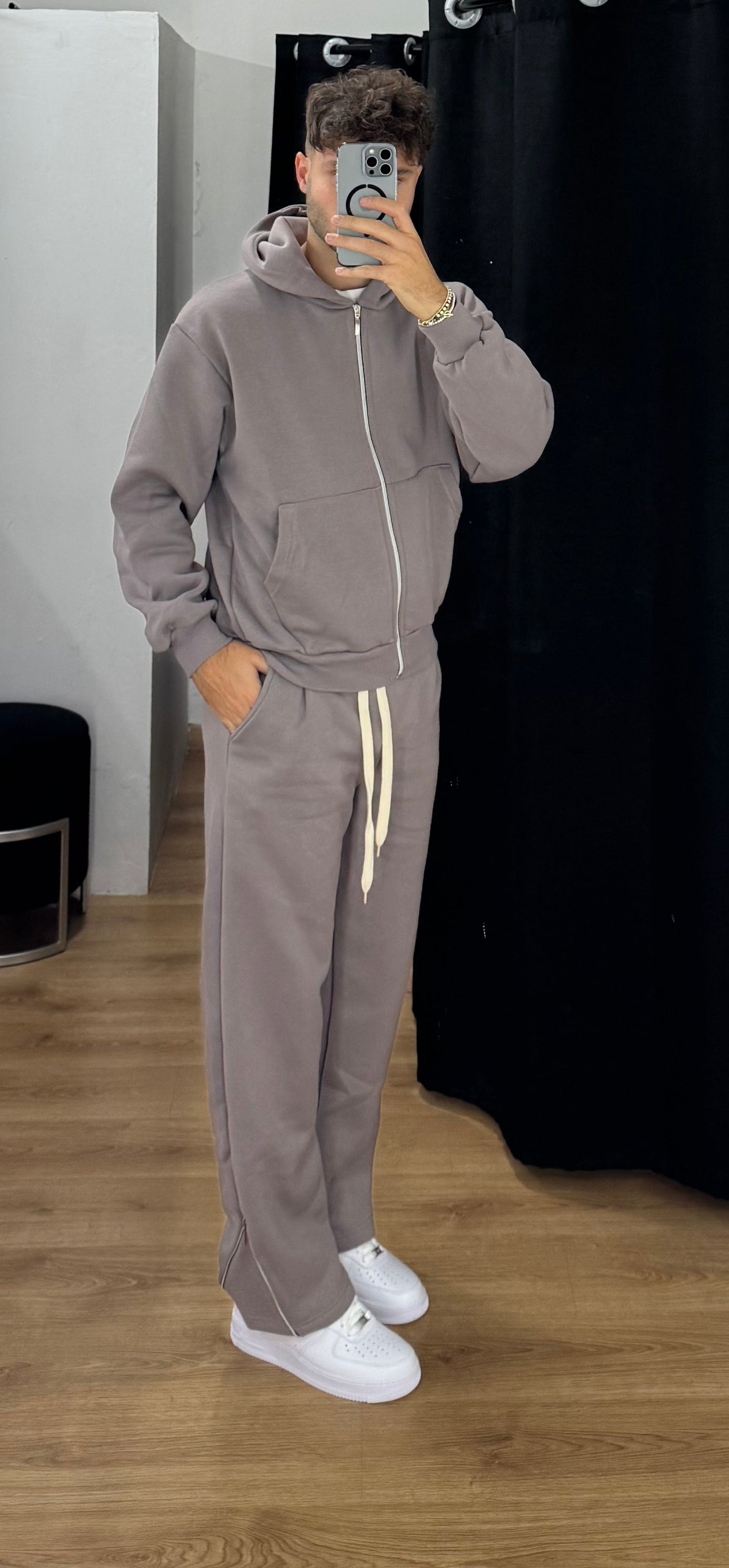 PANTA TUTA GRIGIO ZIP