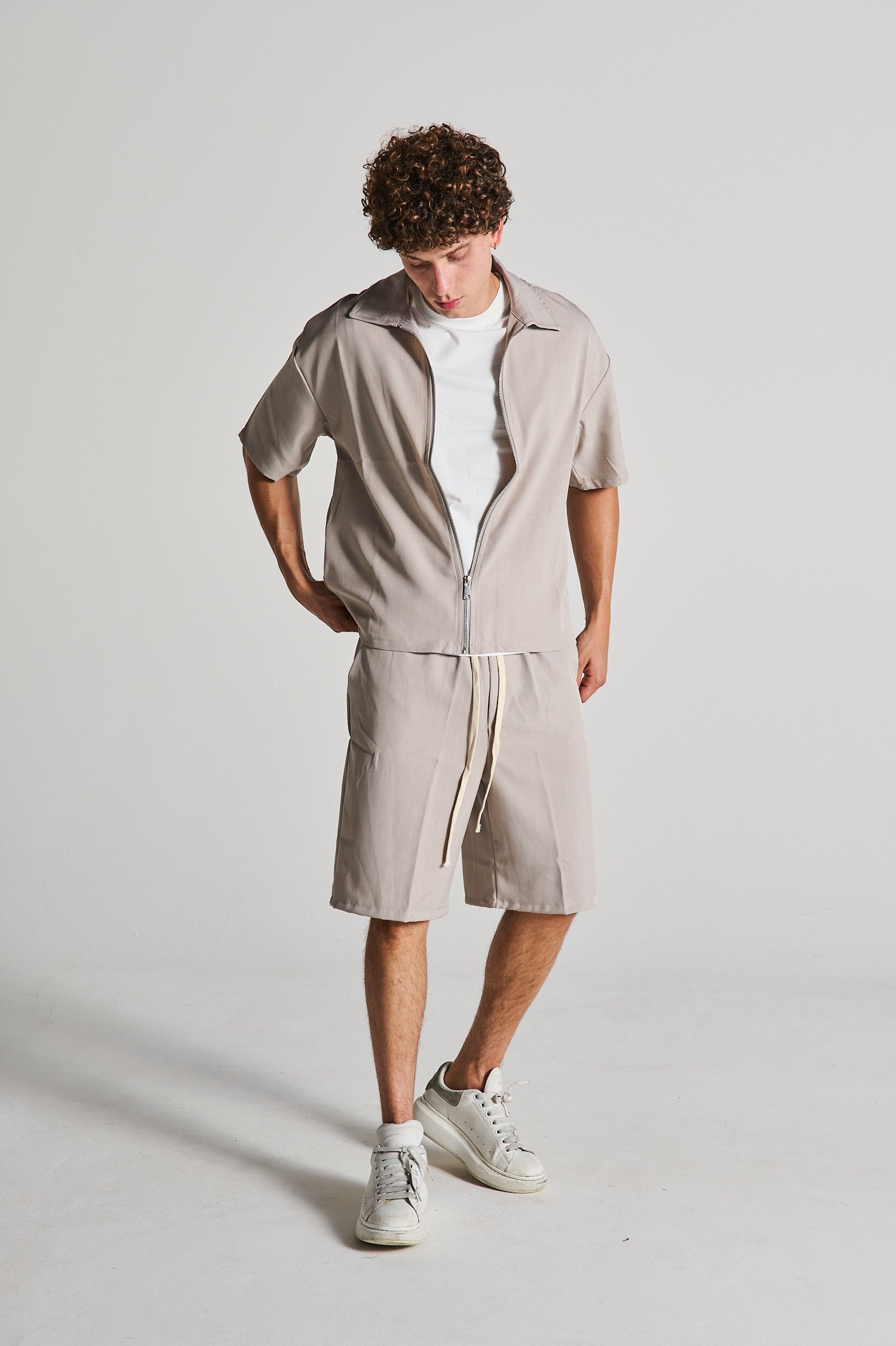 COMPLETO ZIP FANGO BERMUDA