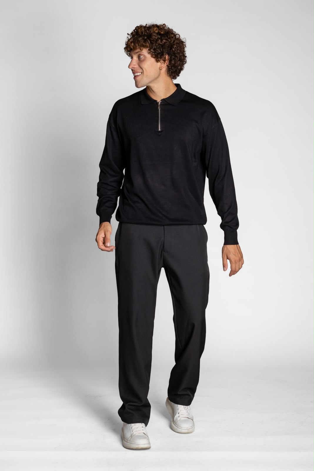 POLO ZIP NERA