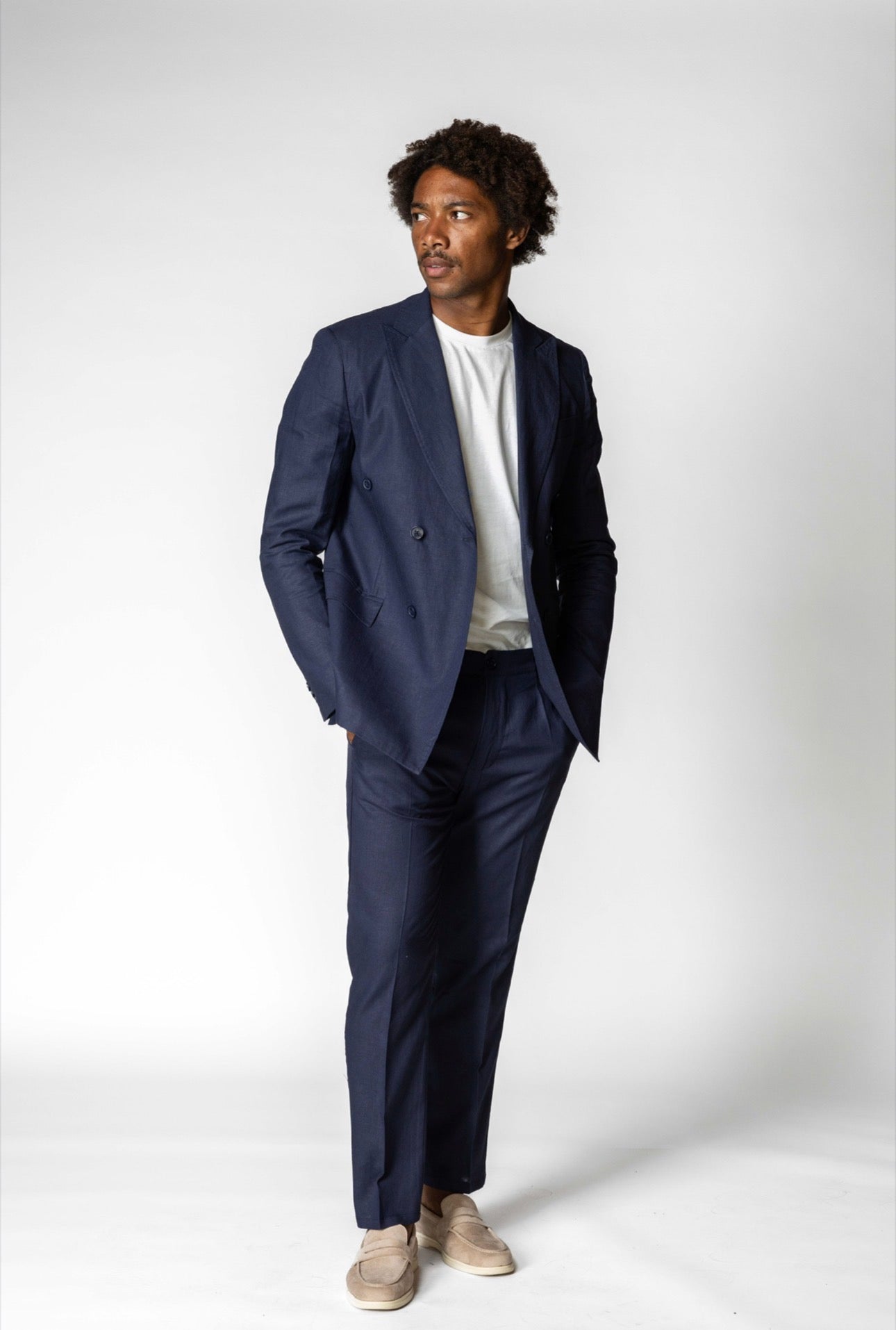 ABITO IN LINO BLU