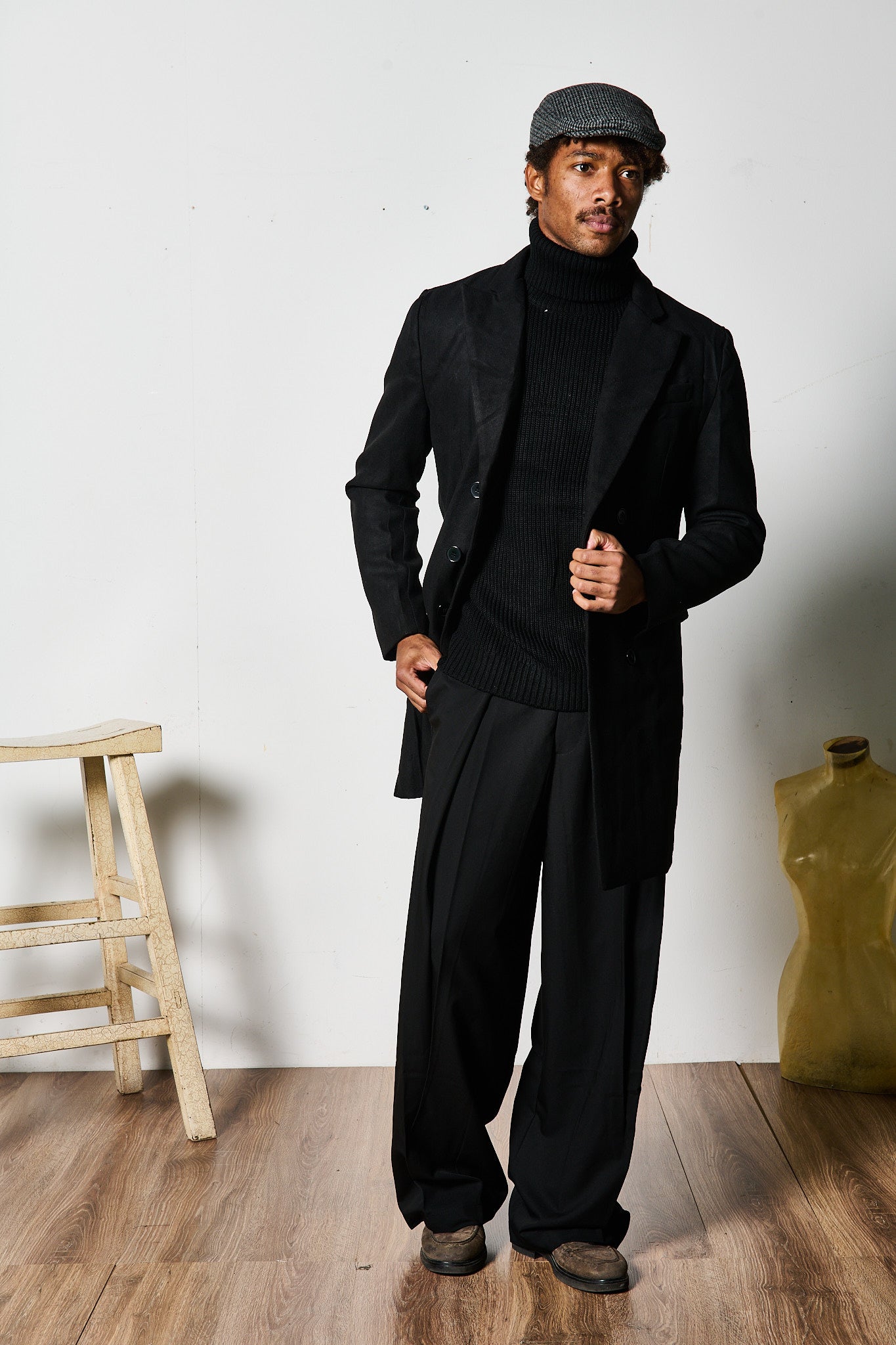 CAPPOTTO NERO DOPPIOPETTO