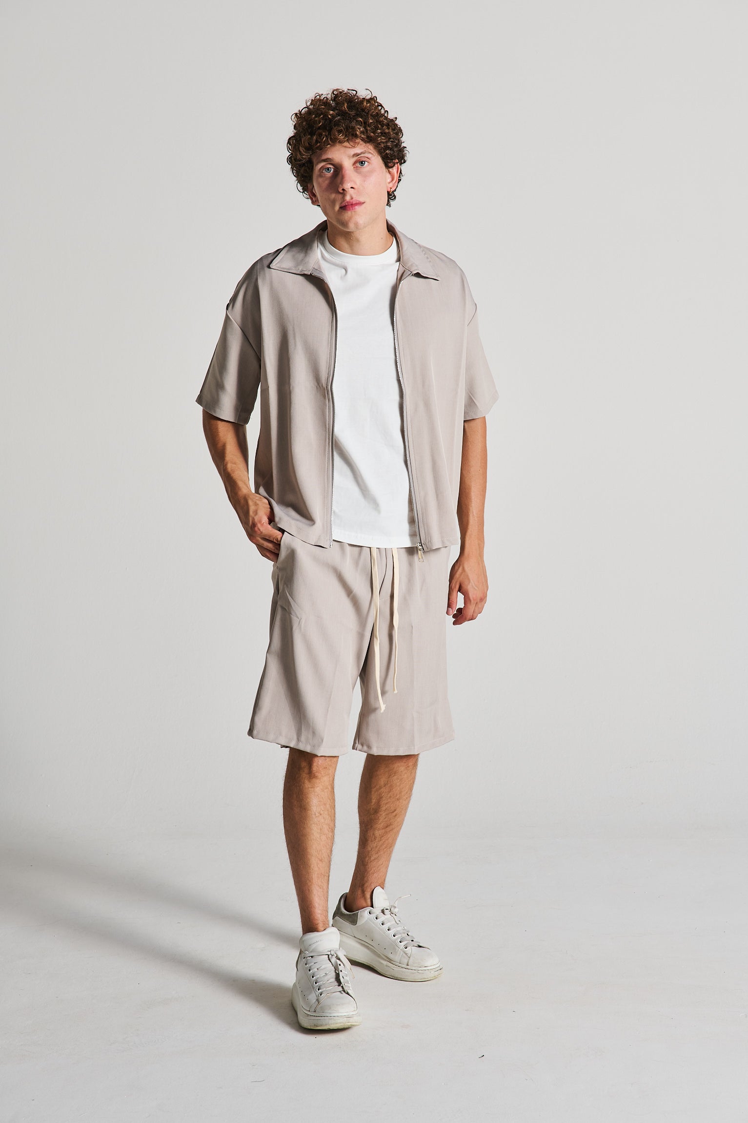 COMPLETO ZIP FANGO BERMUDA
