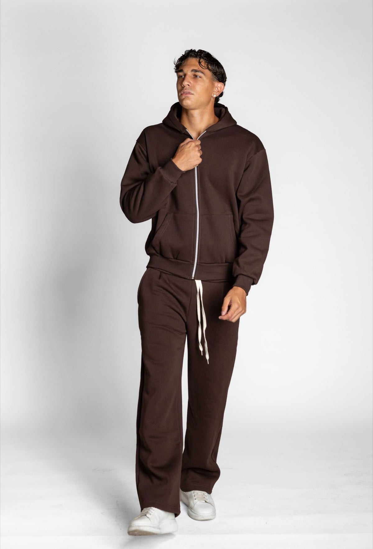 COMPLETO TUTA ZIP BROWN