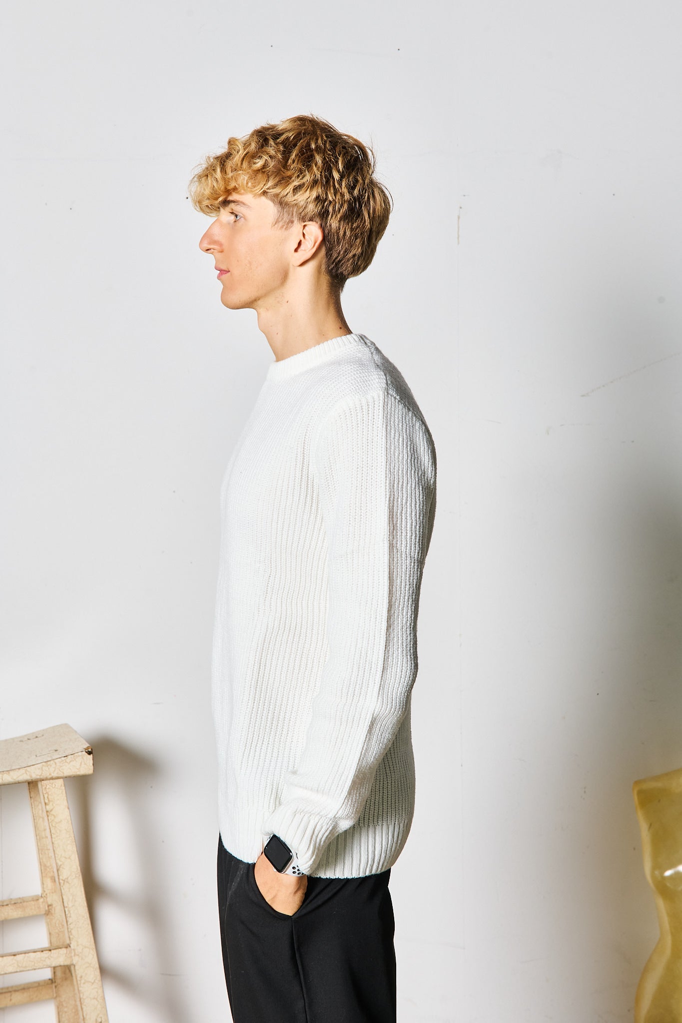 MAGLIONE PANNA MISTO LANA