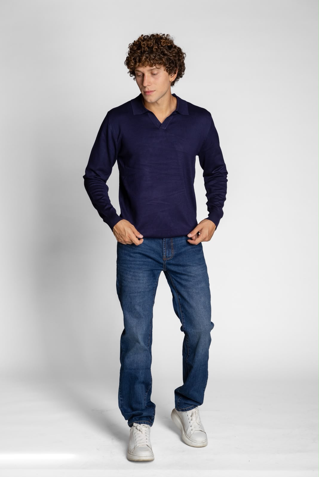 POLO SCOLLO V BLU