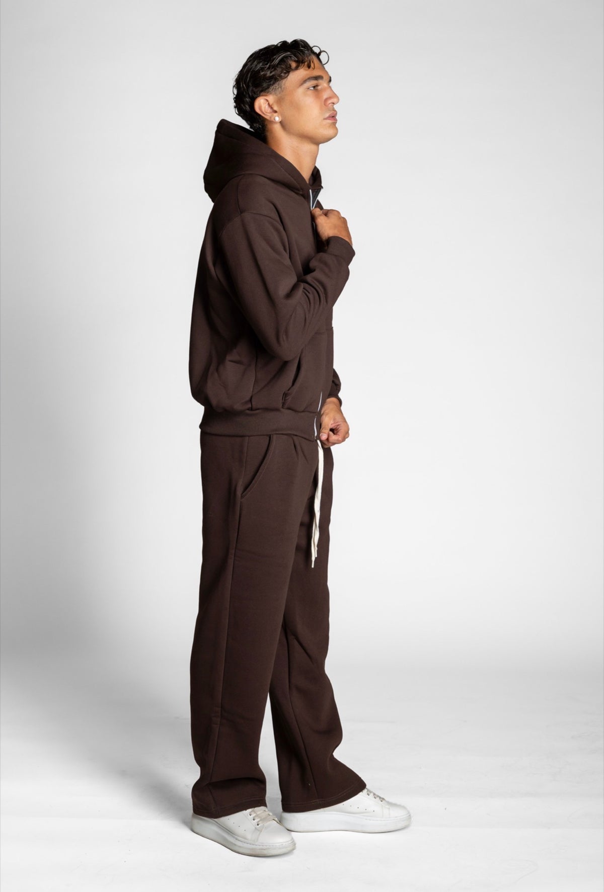 COMPLETO TUTA ZIP BROWN