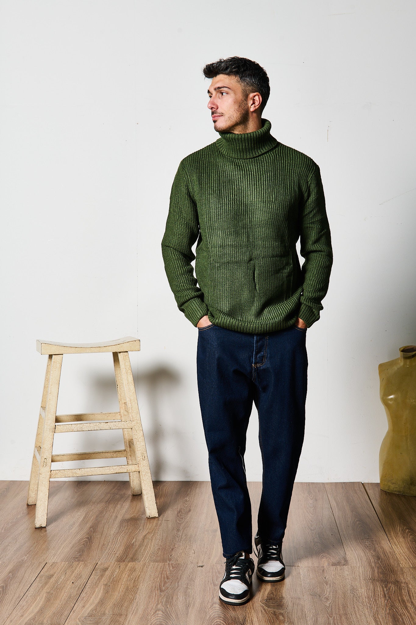 MAGLIONE DOLCEVITA VERDE MILITARE