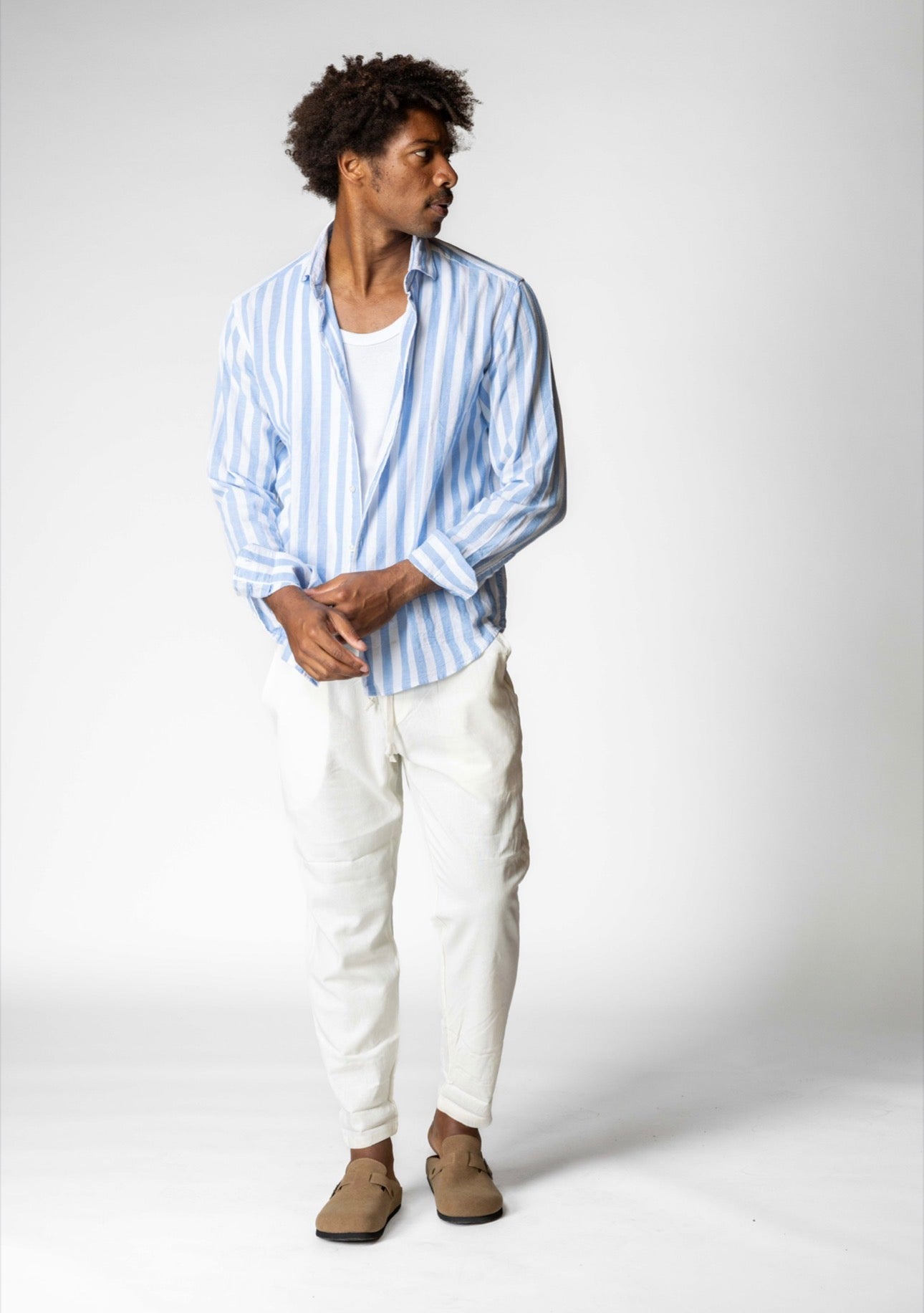 PANTALACCIO IN LINO BIANCO
