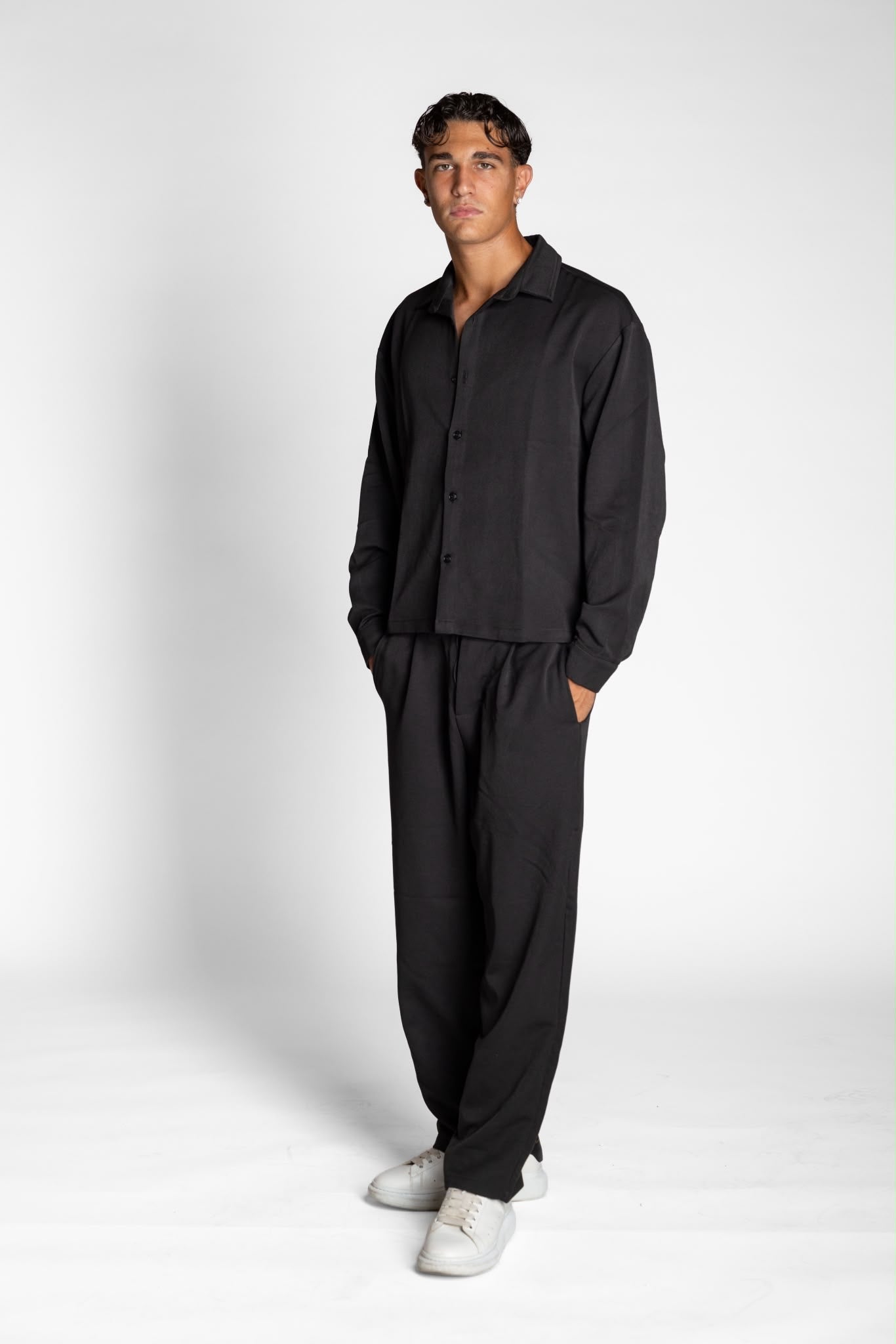COORDINATO CROP NERO