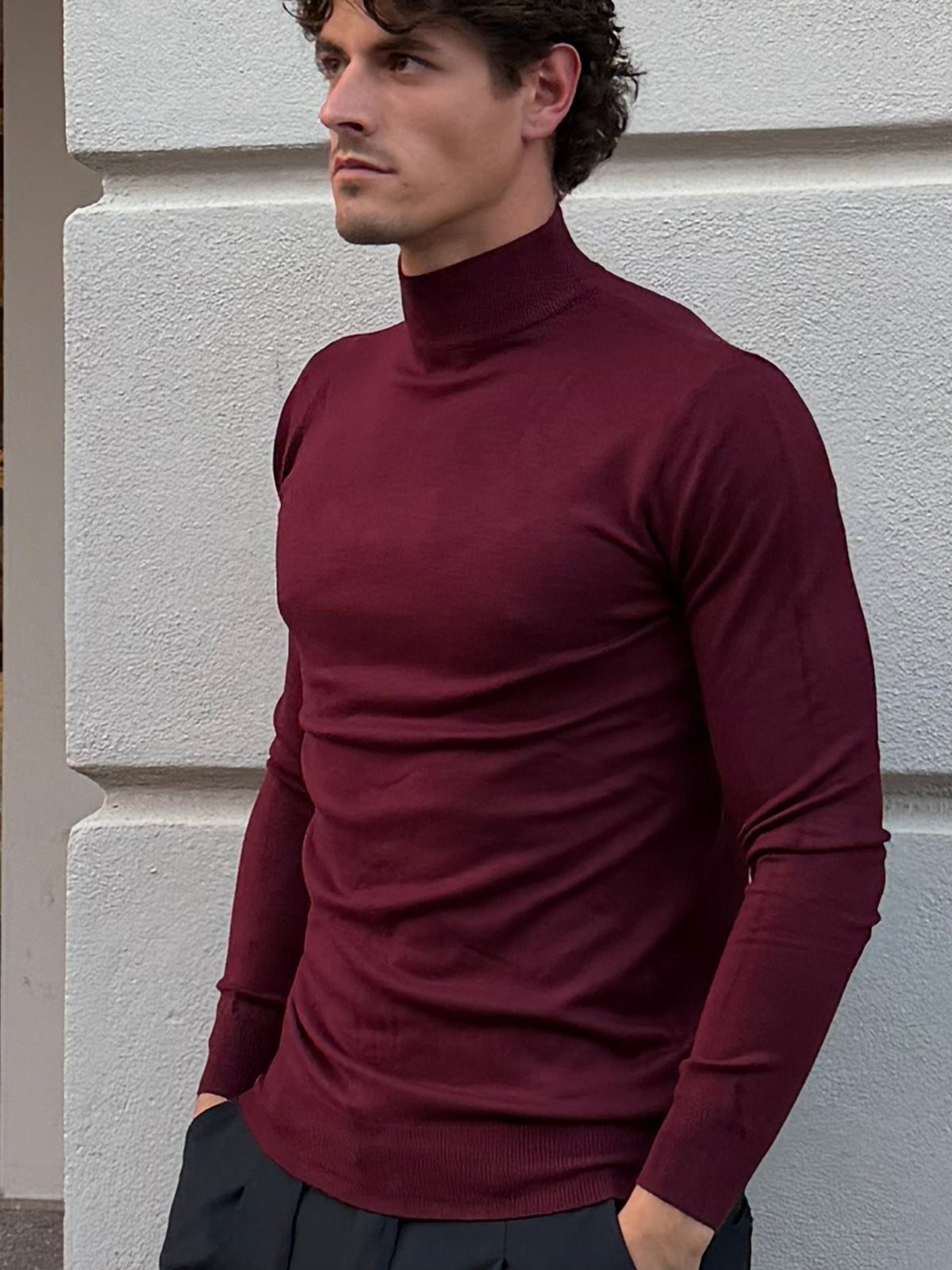MAGLIA LUPETTO BORDEAUX