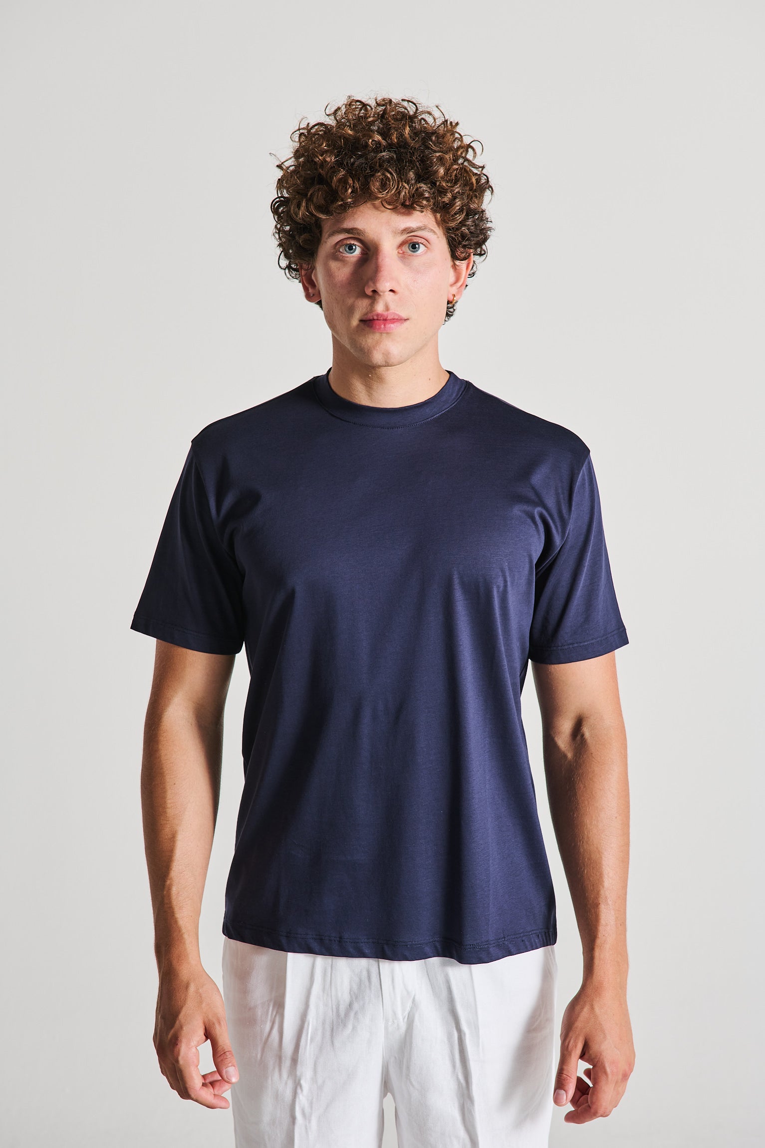 T-SHIRT FILO DI SCOZIA BLU