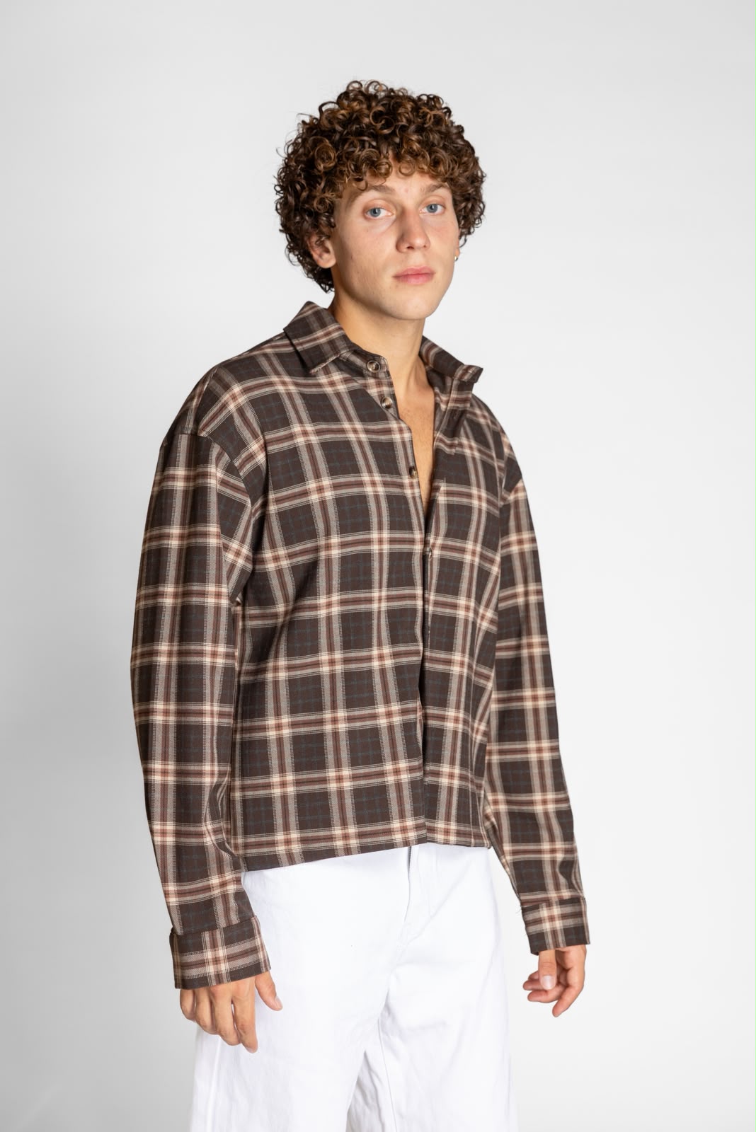 CAMICIA CROP QUADRI MORO