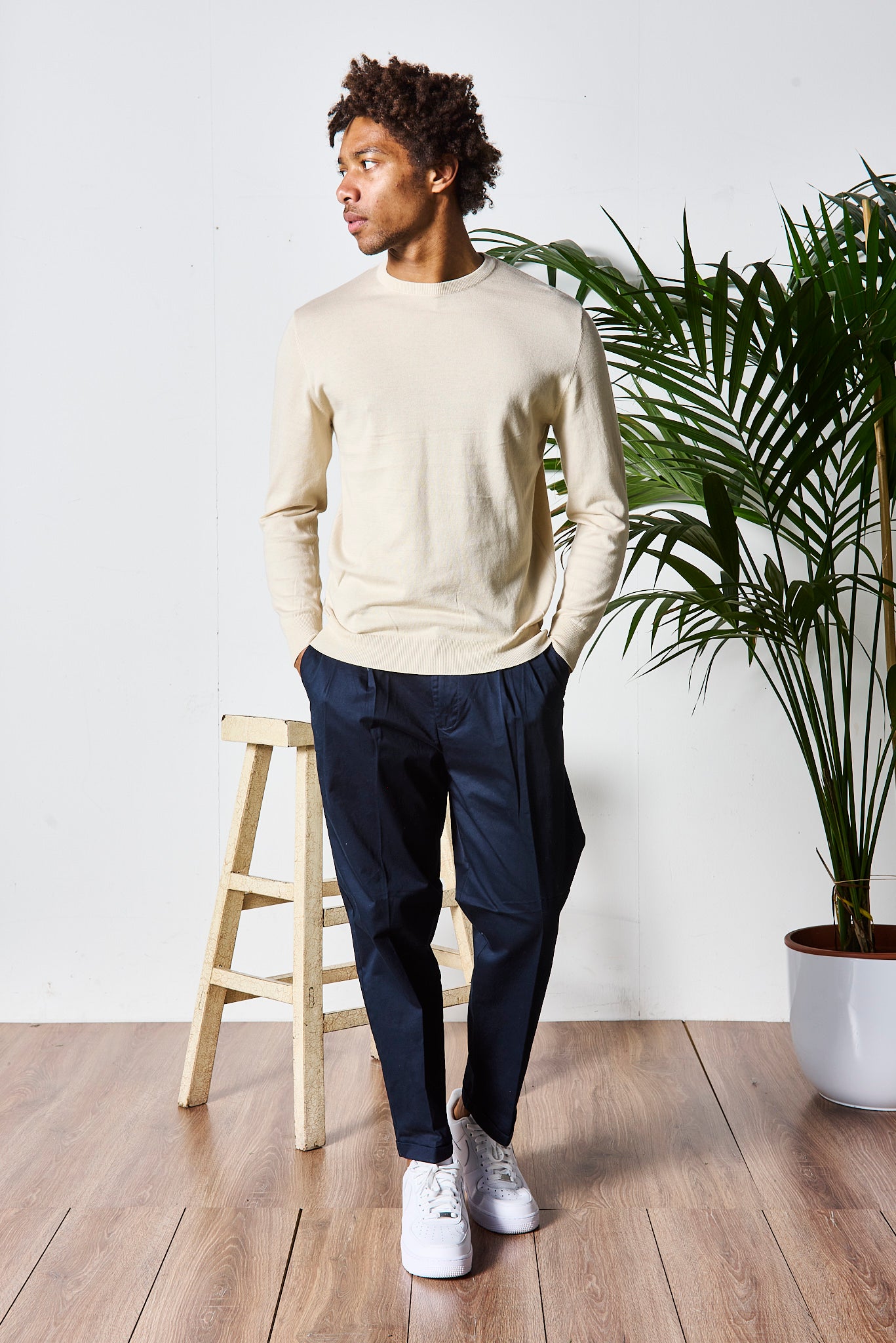 MAGLIA BEIGE GIROCOLLO