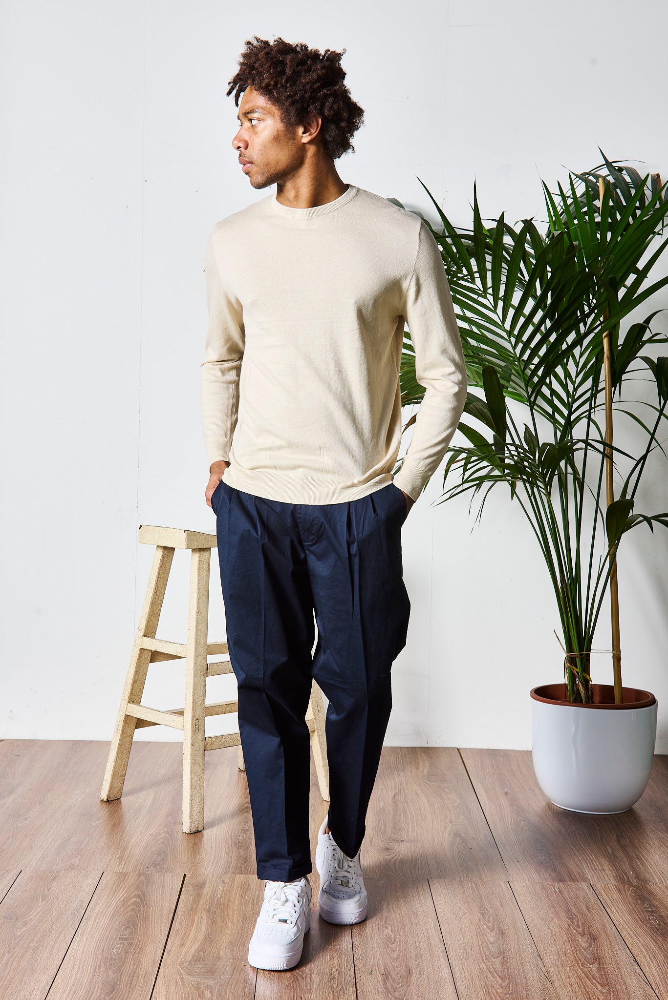 MAGLIA BEIGE GIROCOLLO