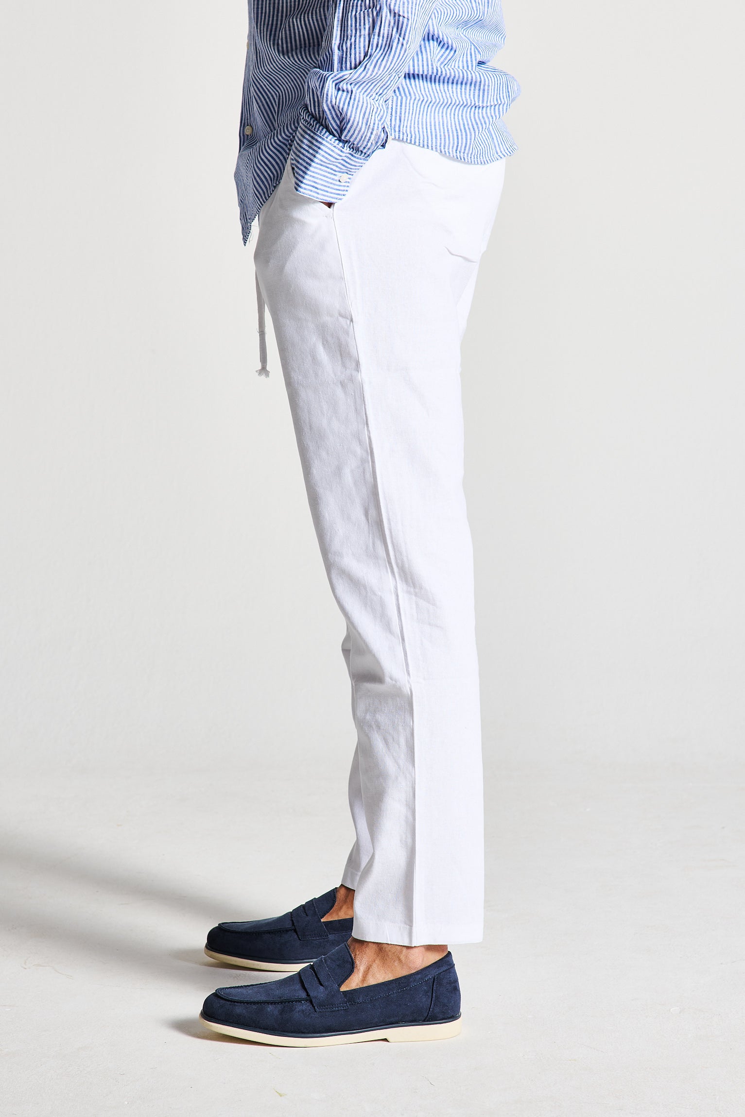 PANTALACCIO IN LINO BIANCO