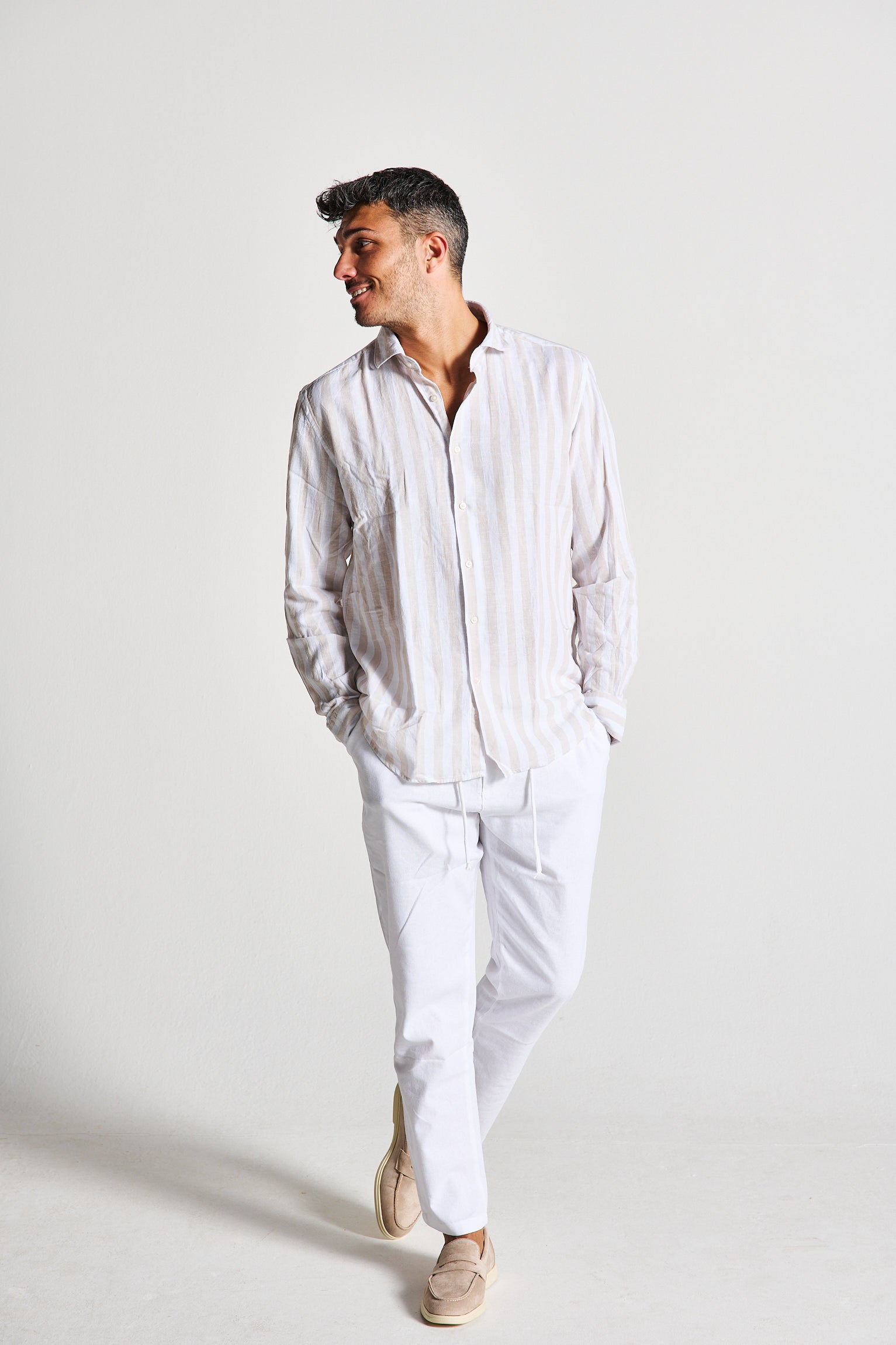 CAMICIA SANTORINI LINO BEIGE