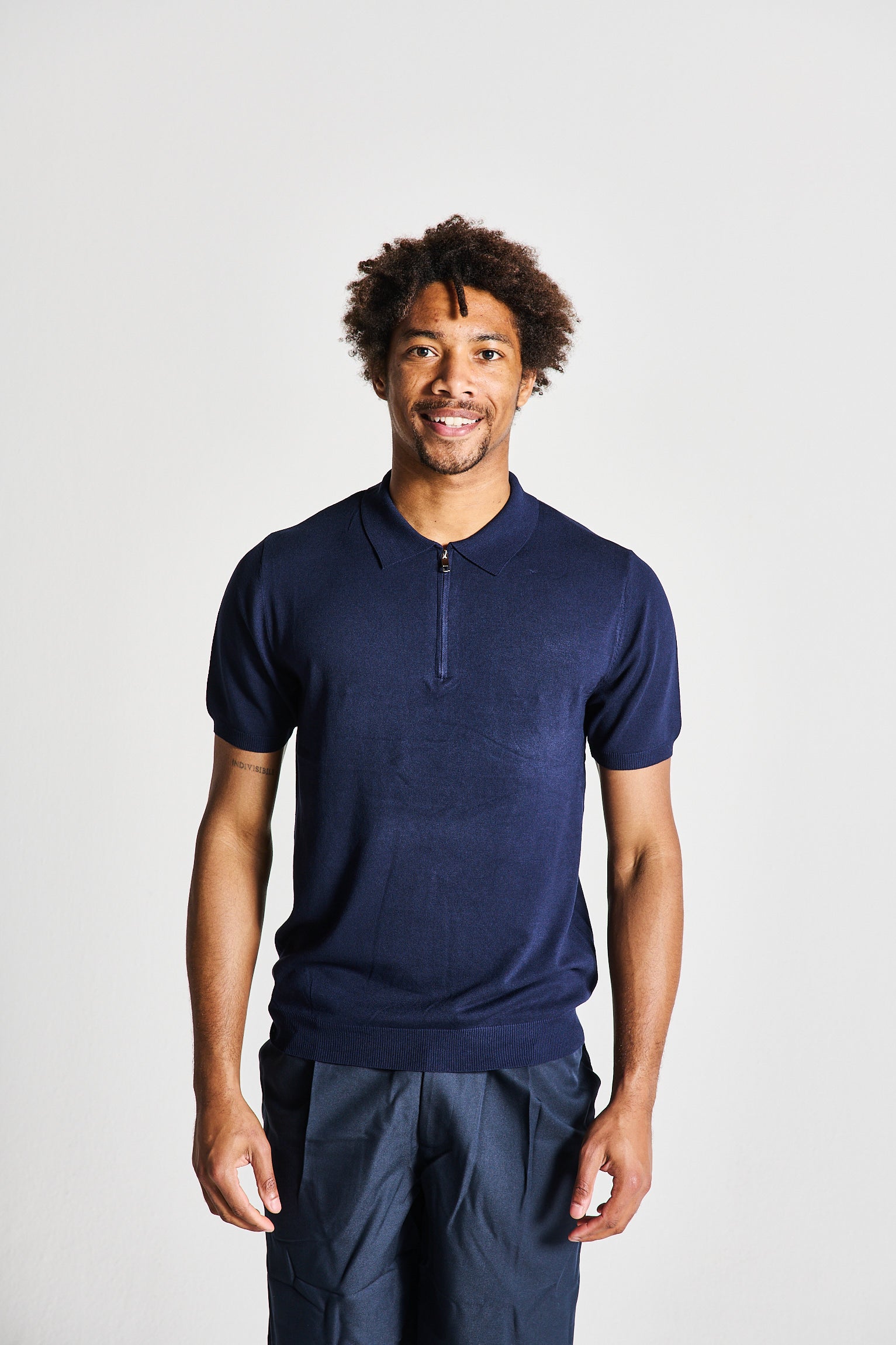 POLO ZIP BLU