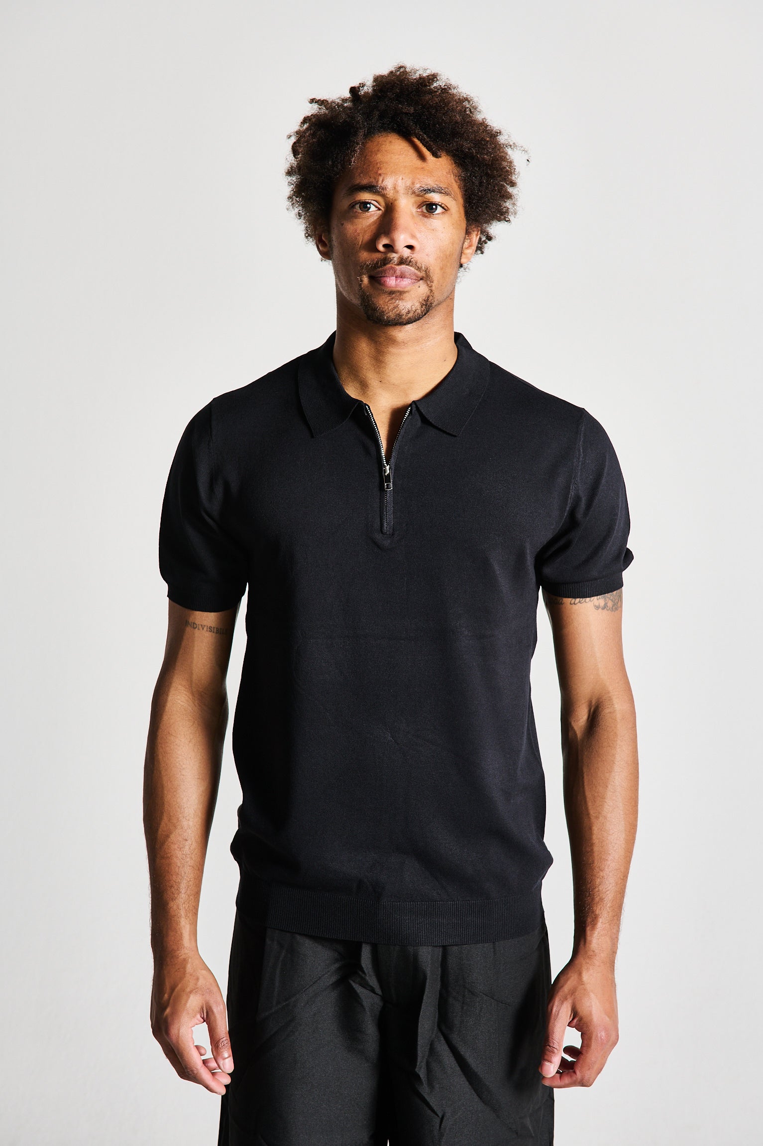 POLO ZIP NERA