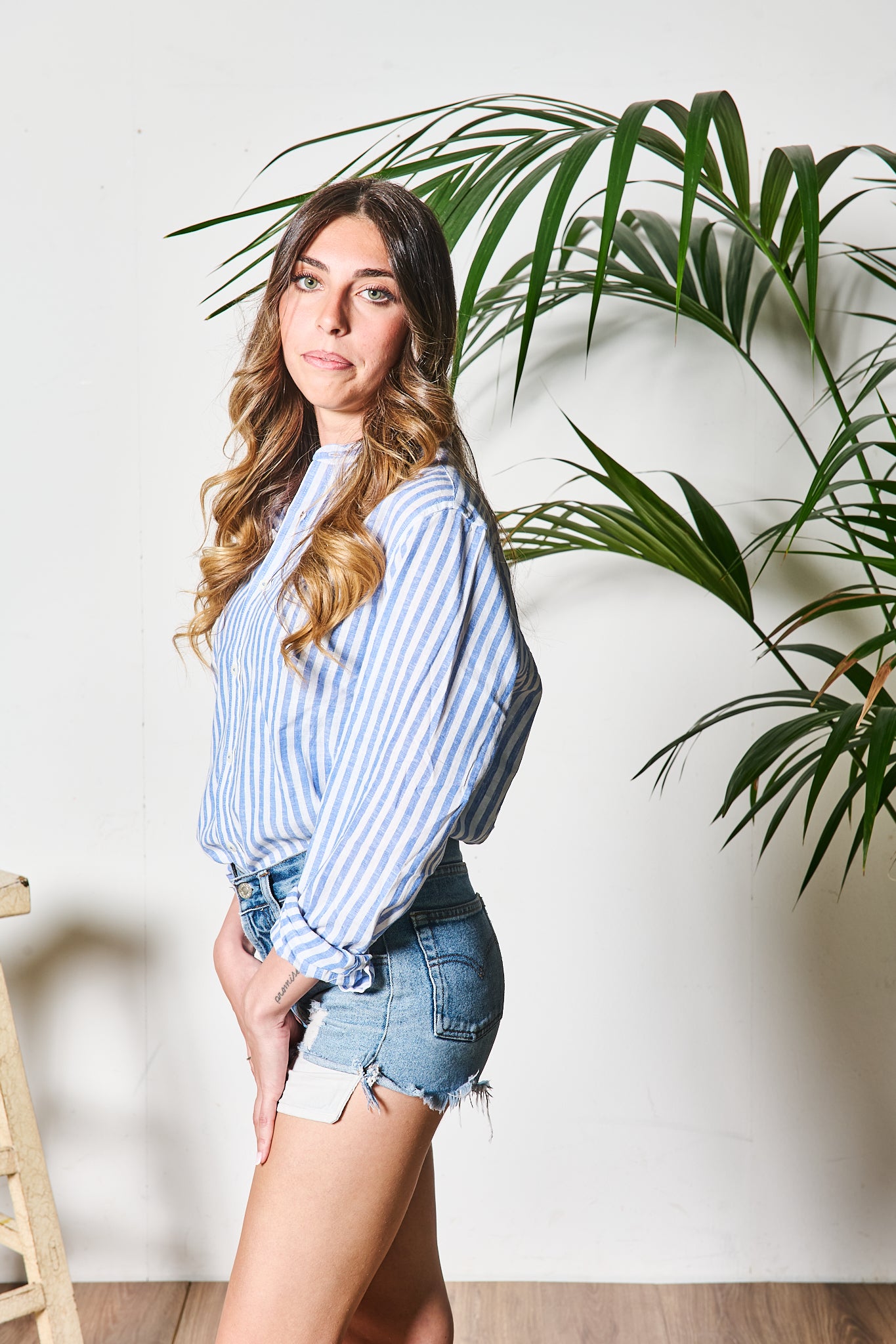 CAMICIA IN LINO SANTORINI COLLO FRANCESE PER LEI