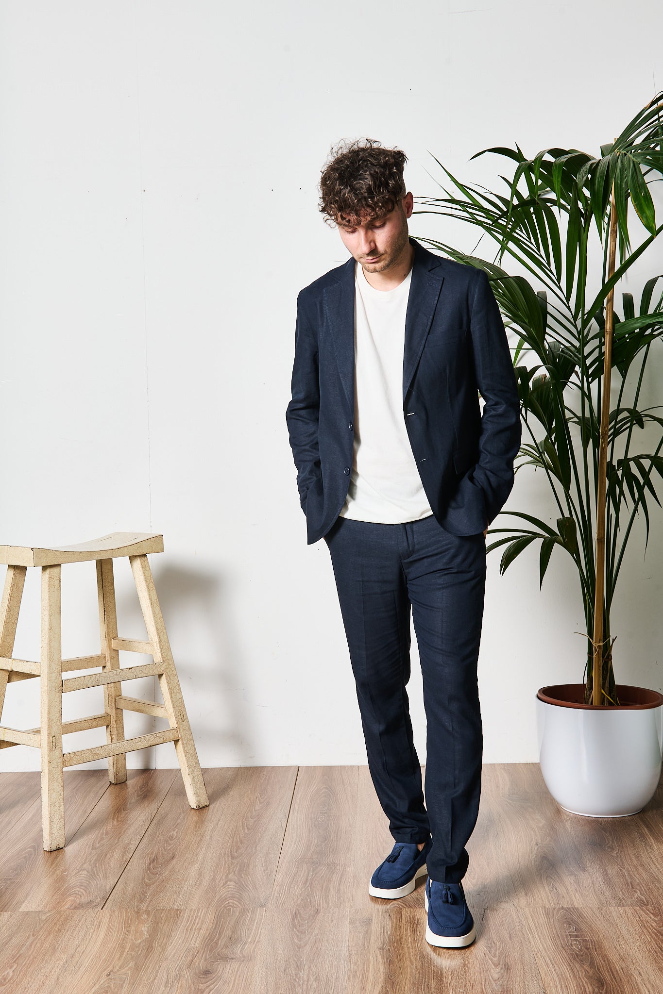 ABITO IN LINO BLU
