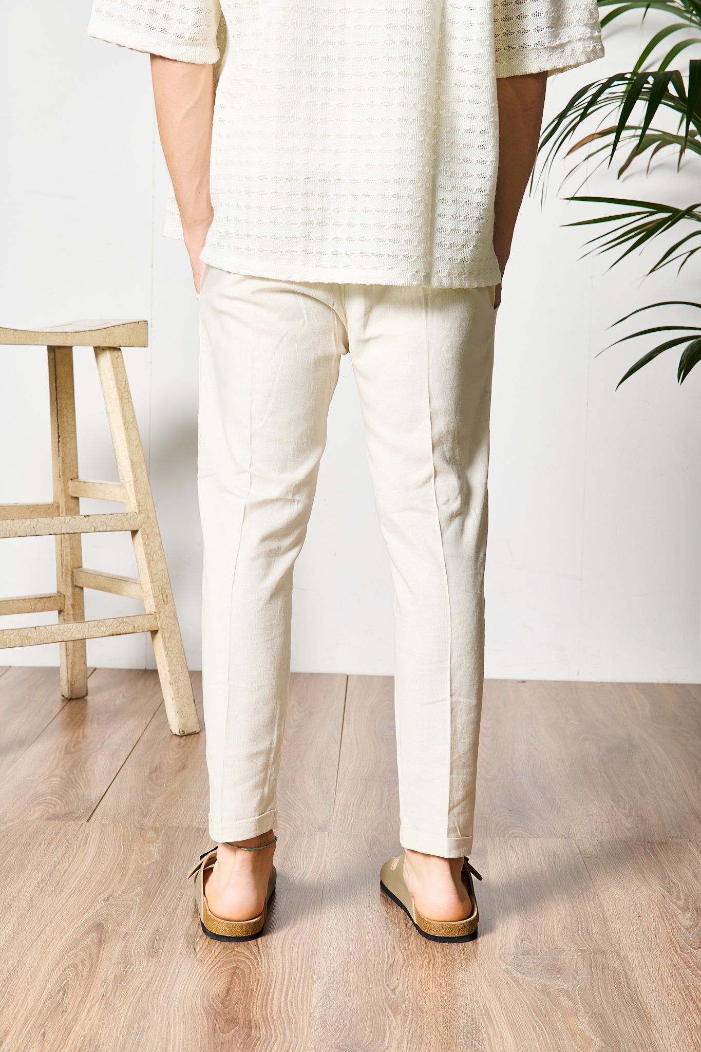 PANTALONE ELAGANTE IN LINO BEIGE