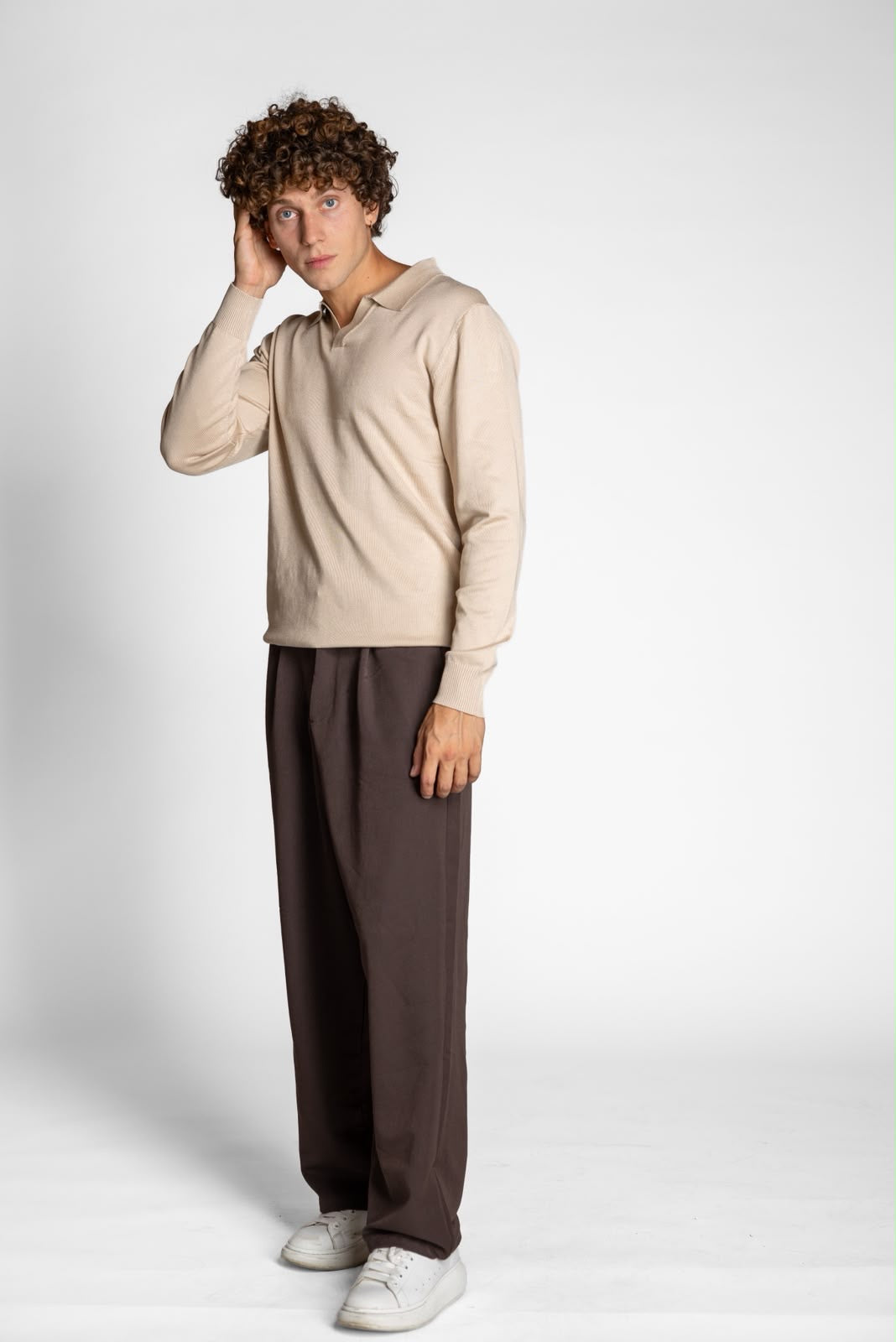POLO ZIP BEIGE