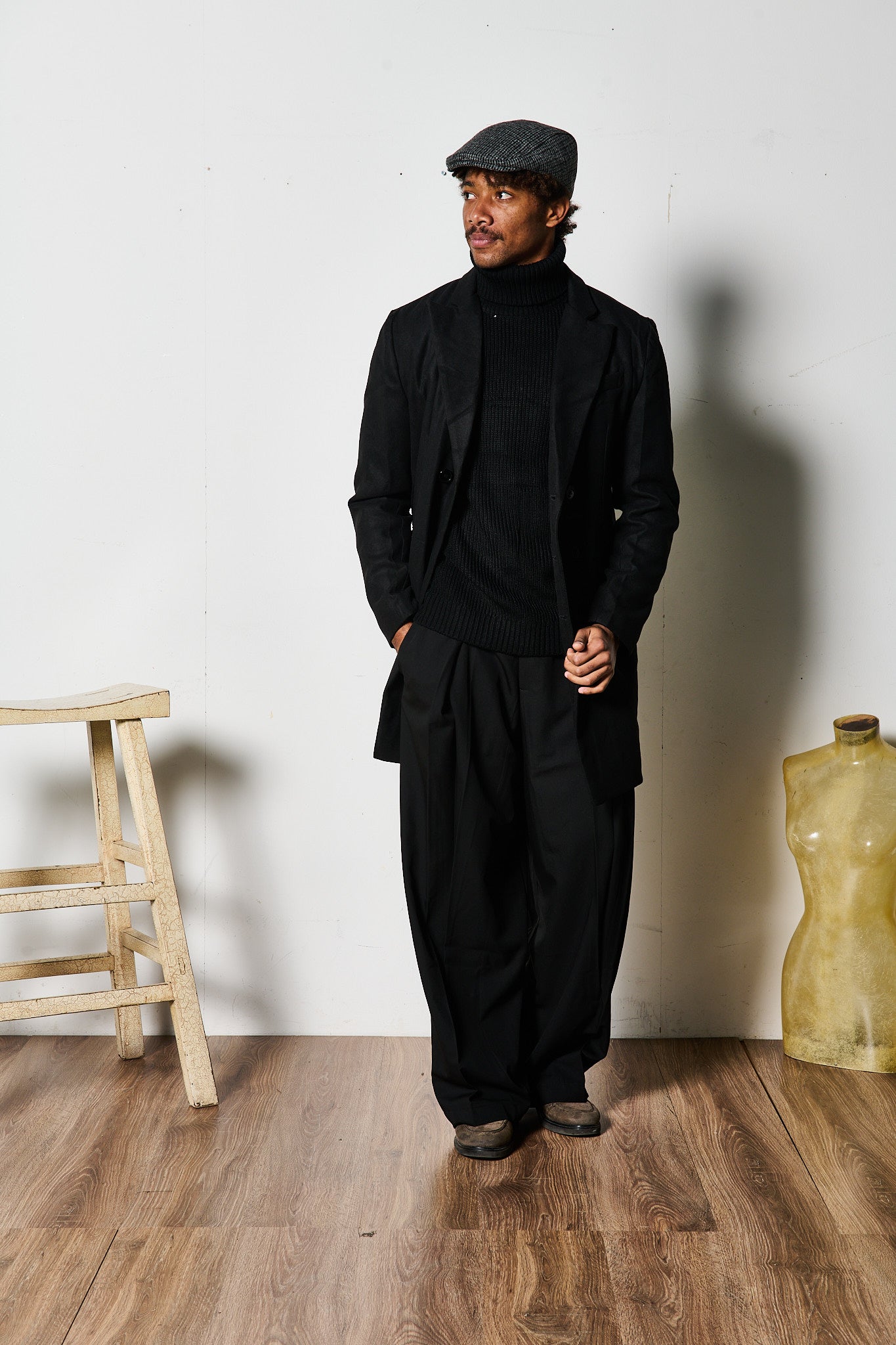 CAPPOTTO NERO DOPPIOPETTO