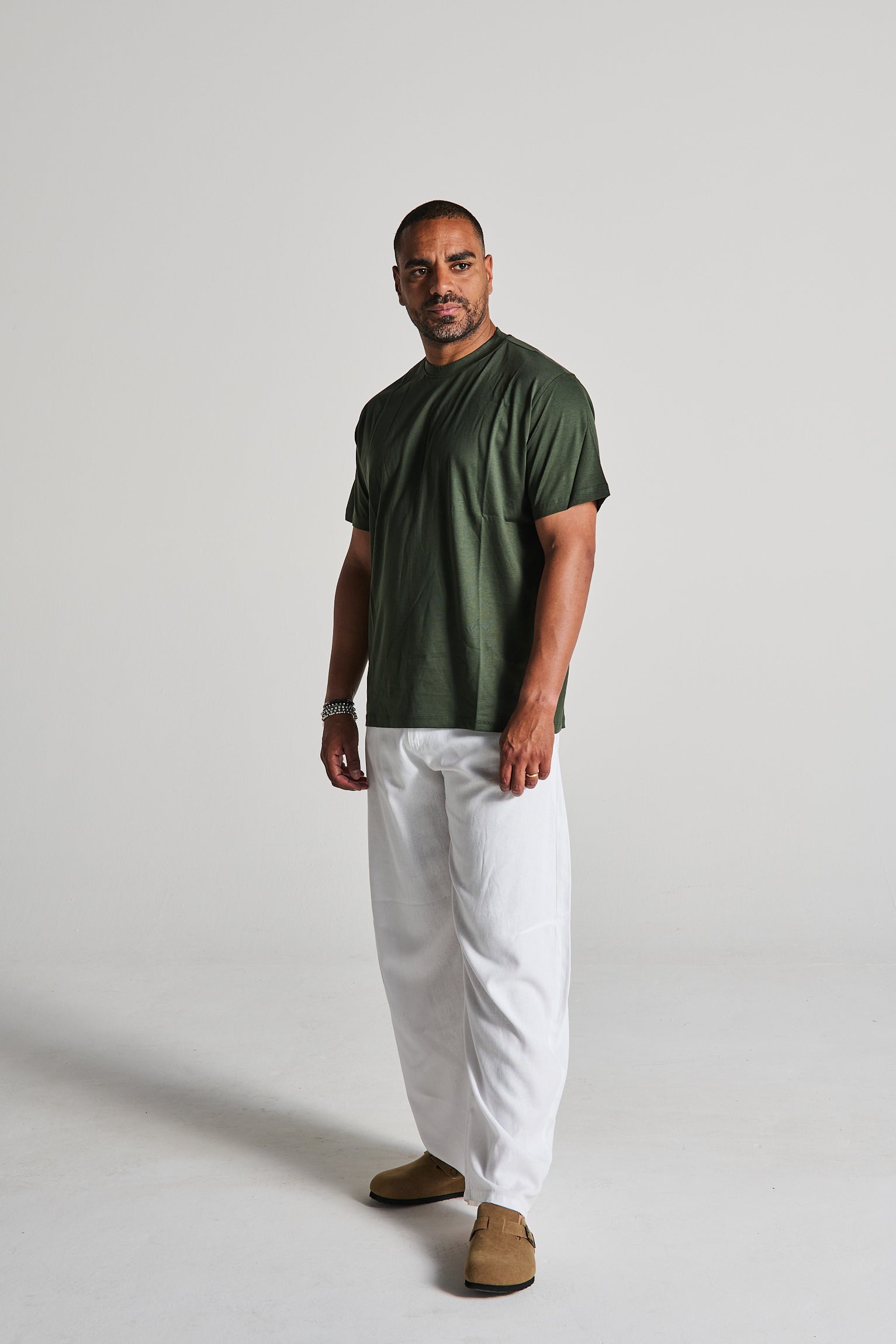 T-SHIRT FILO DI SCOZIA VERDE MILITARE