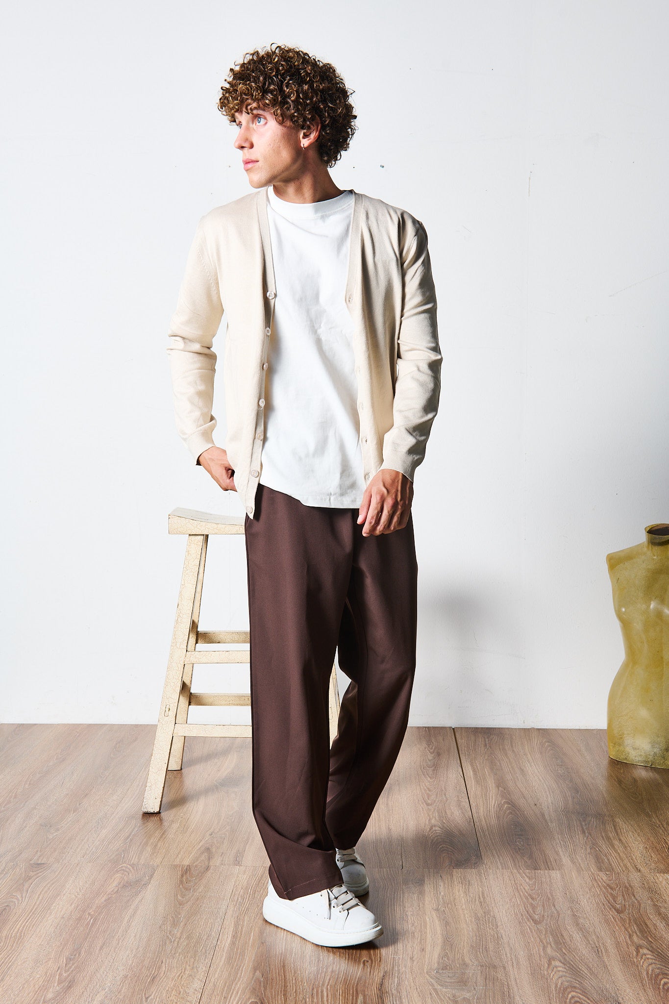 CARDIGAN IN MAGLIA BEIGE