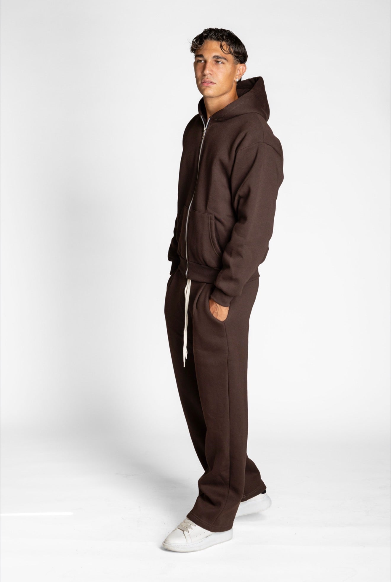 COMPLETO TUTA ZIP BROWN