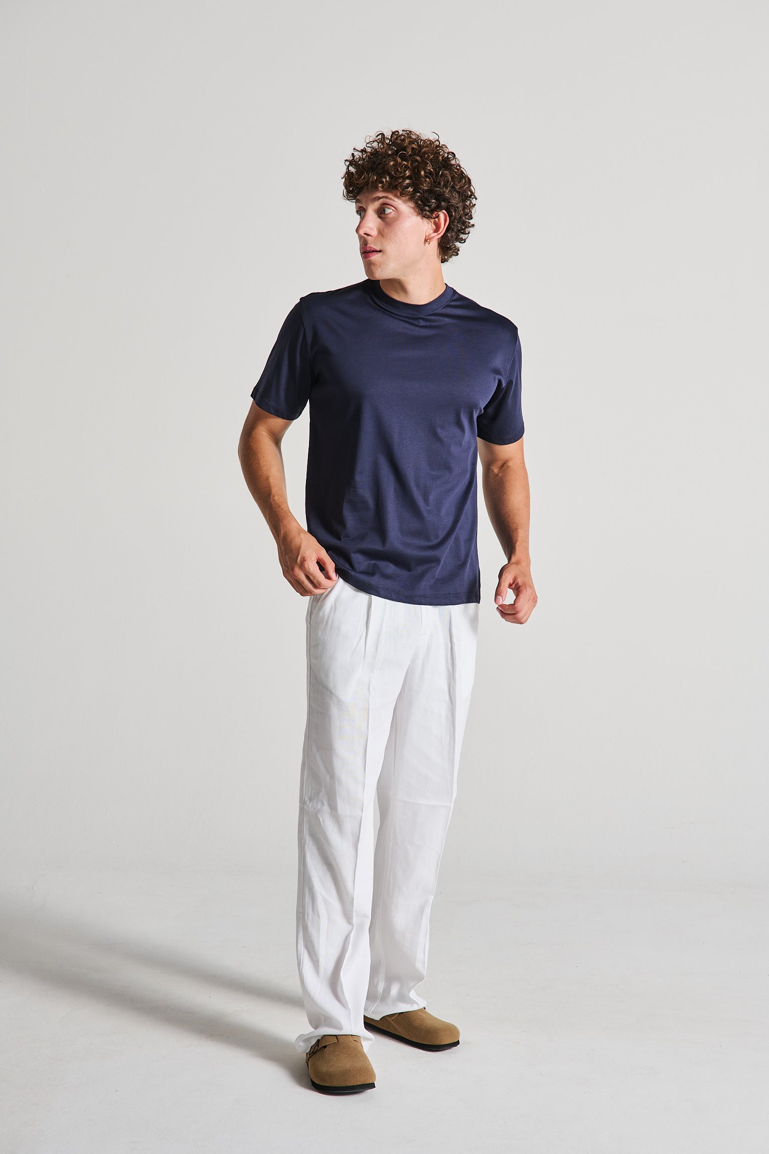 T-SHIRT FILO DI SCOZIA BLU