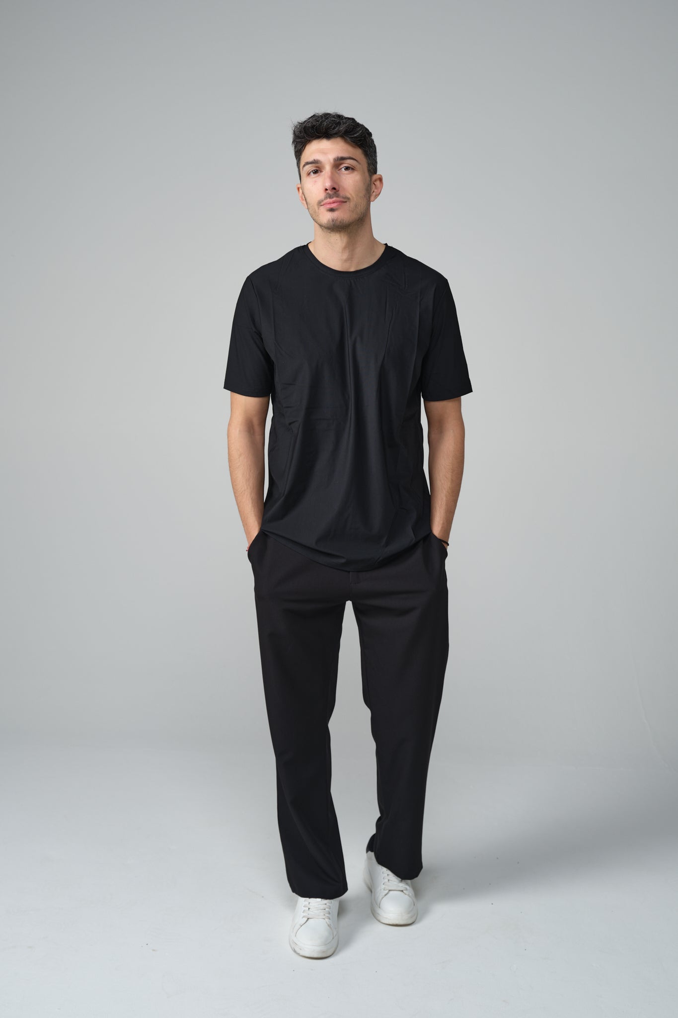 T-SHIRT FILO DI SCOZIA NERA