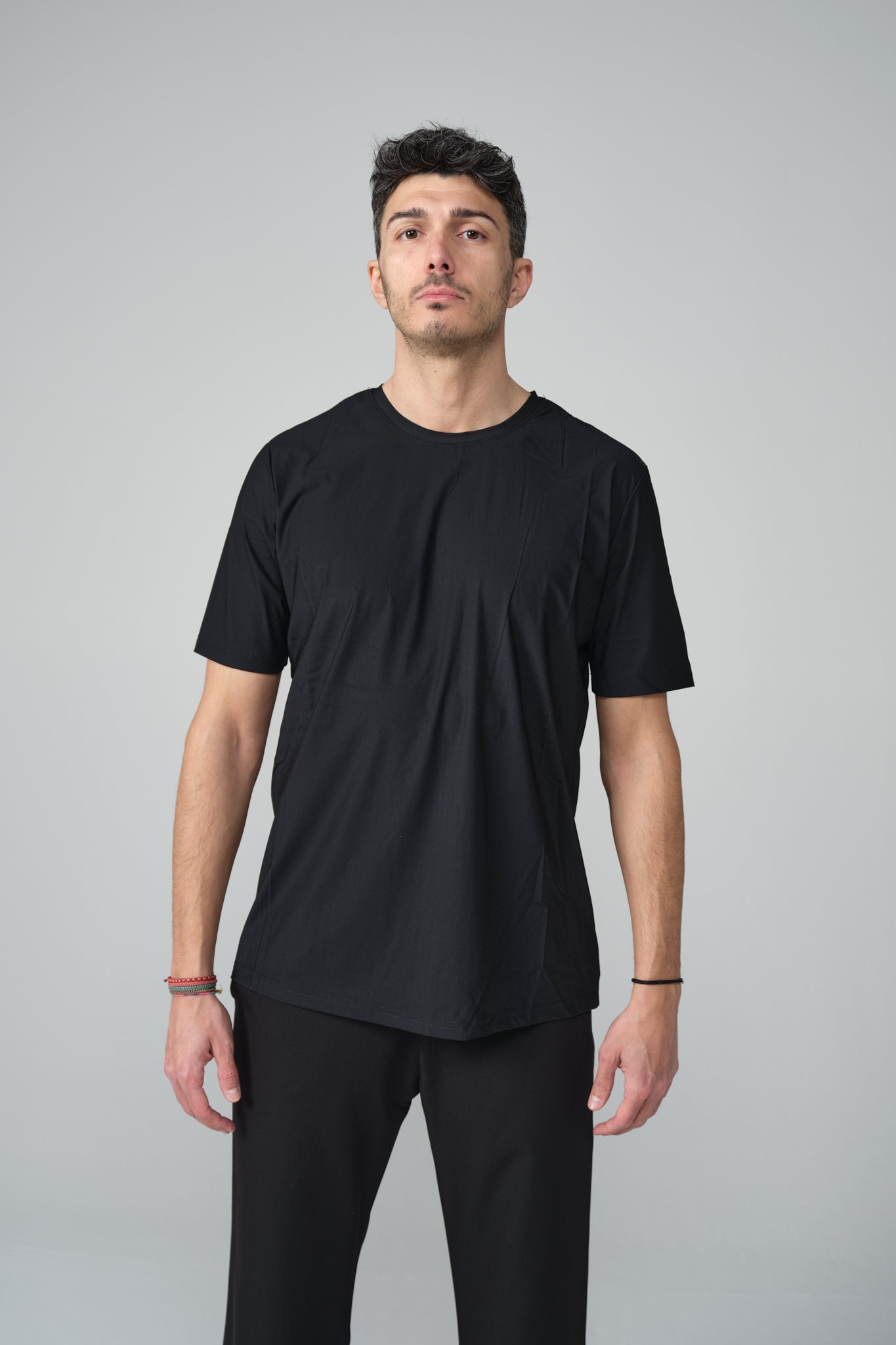 T-SHIRT FILO DI SCOZIA NERA