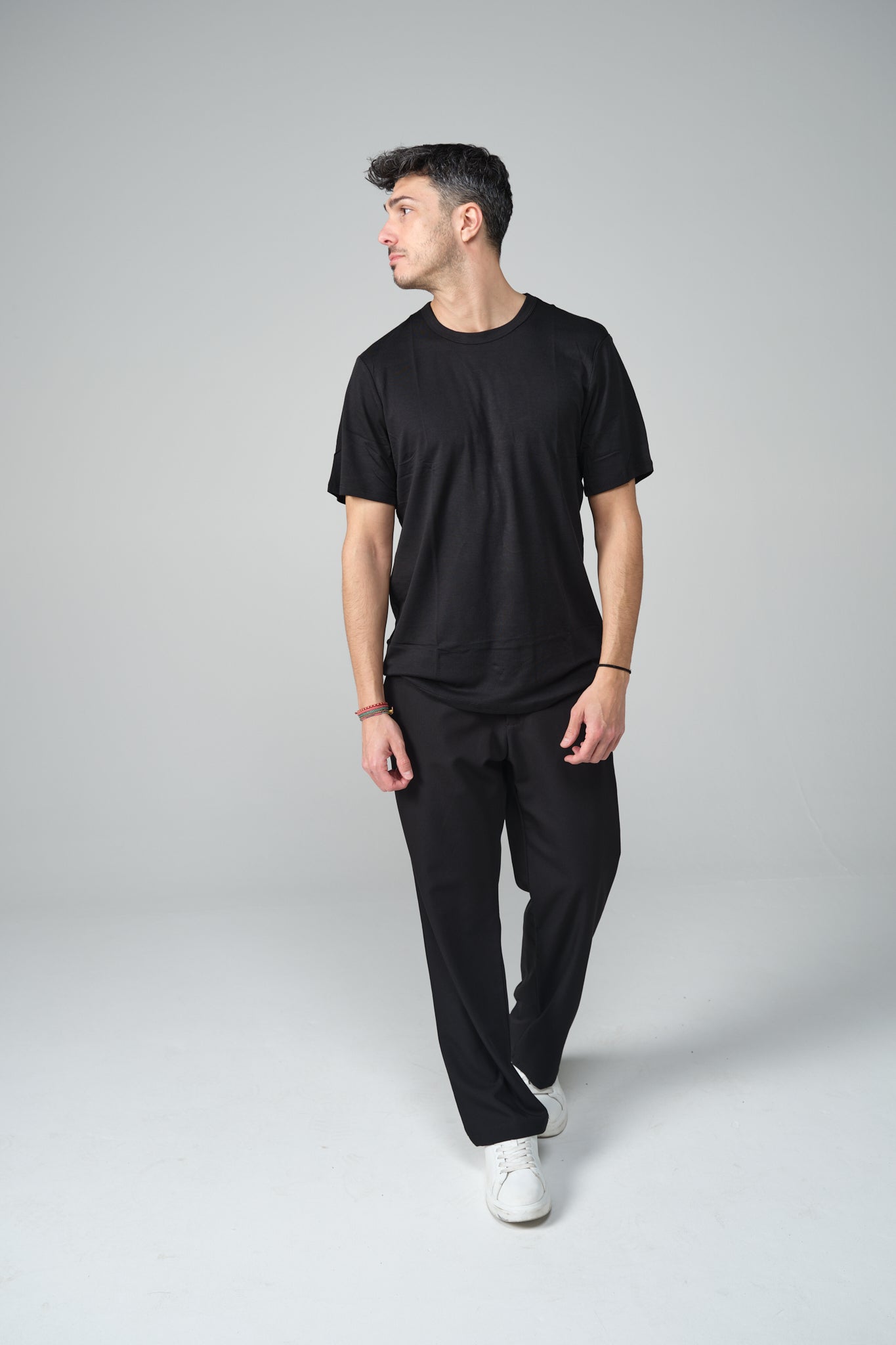 T-SHIRT MISTO SETA NERA