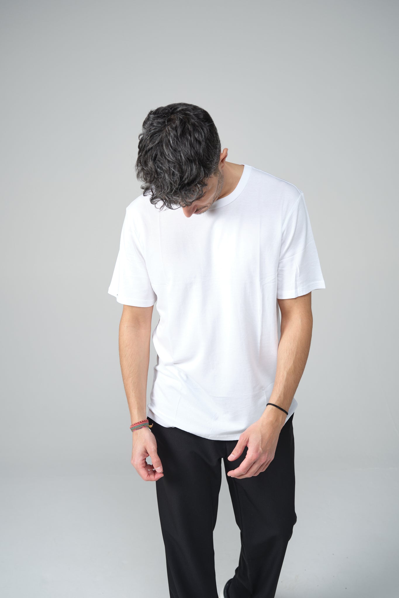 T-SHIRT MISTO SETA BIANCA