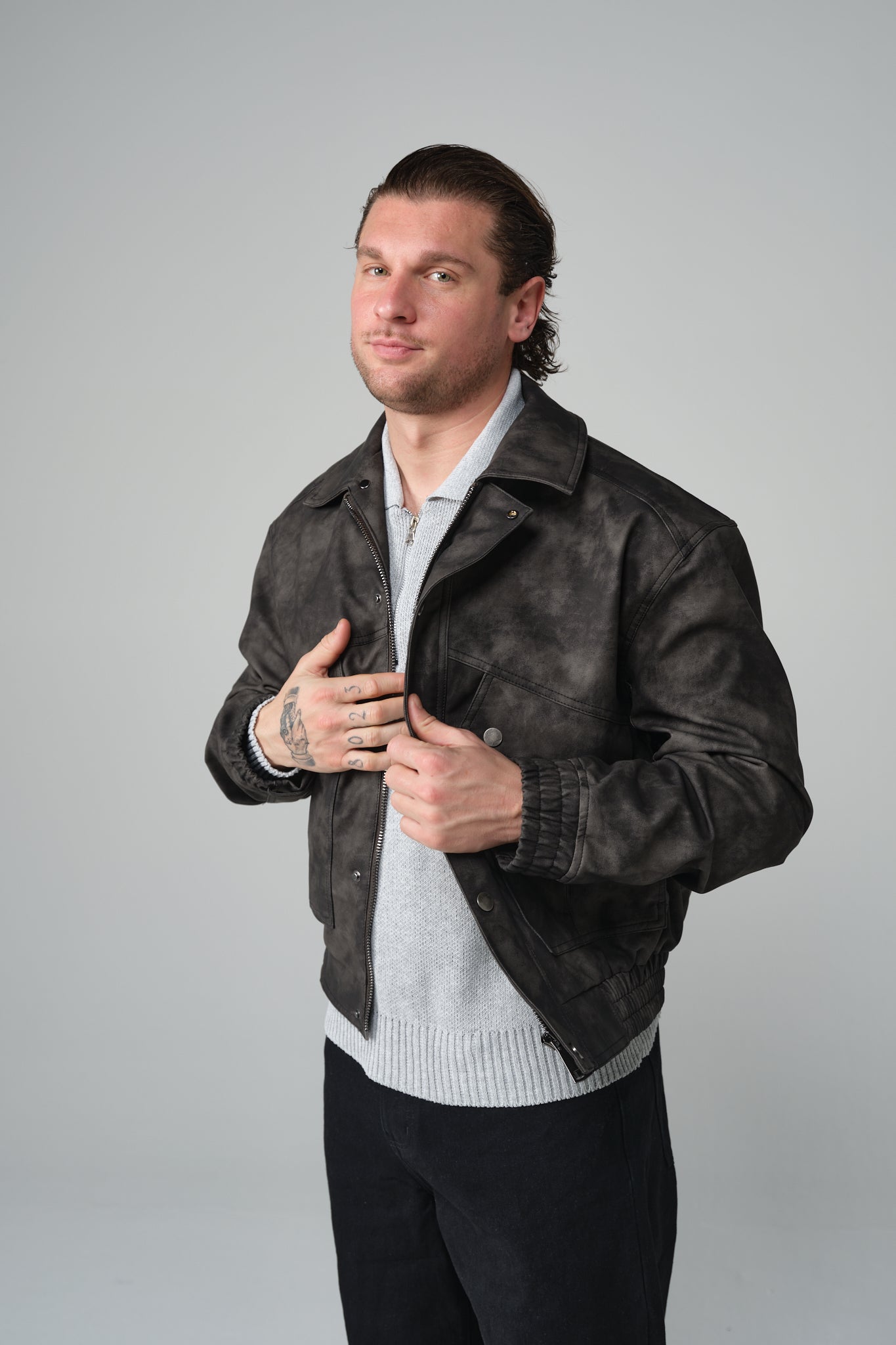 GIACCA ECO-PELLE SLAVATA