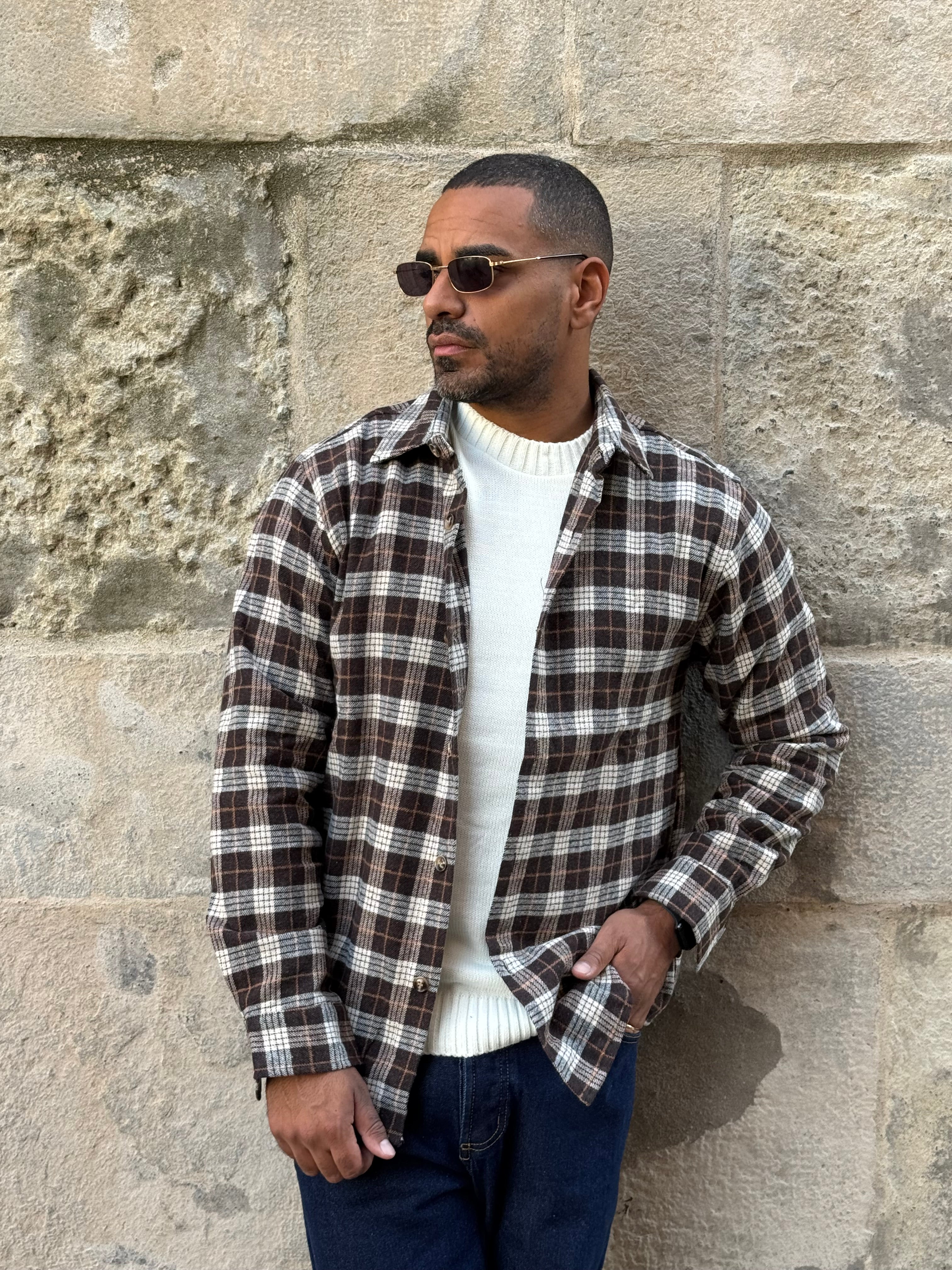 CAMICIA QUADRI BROWN