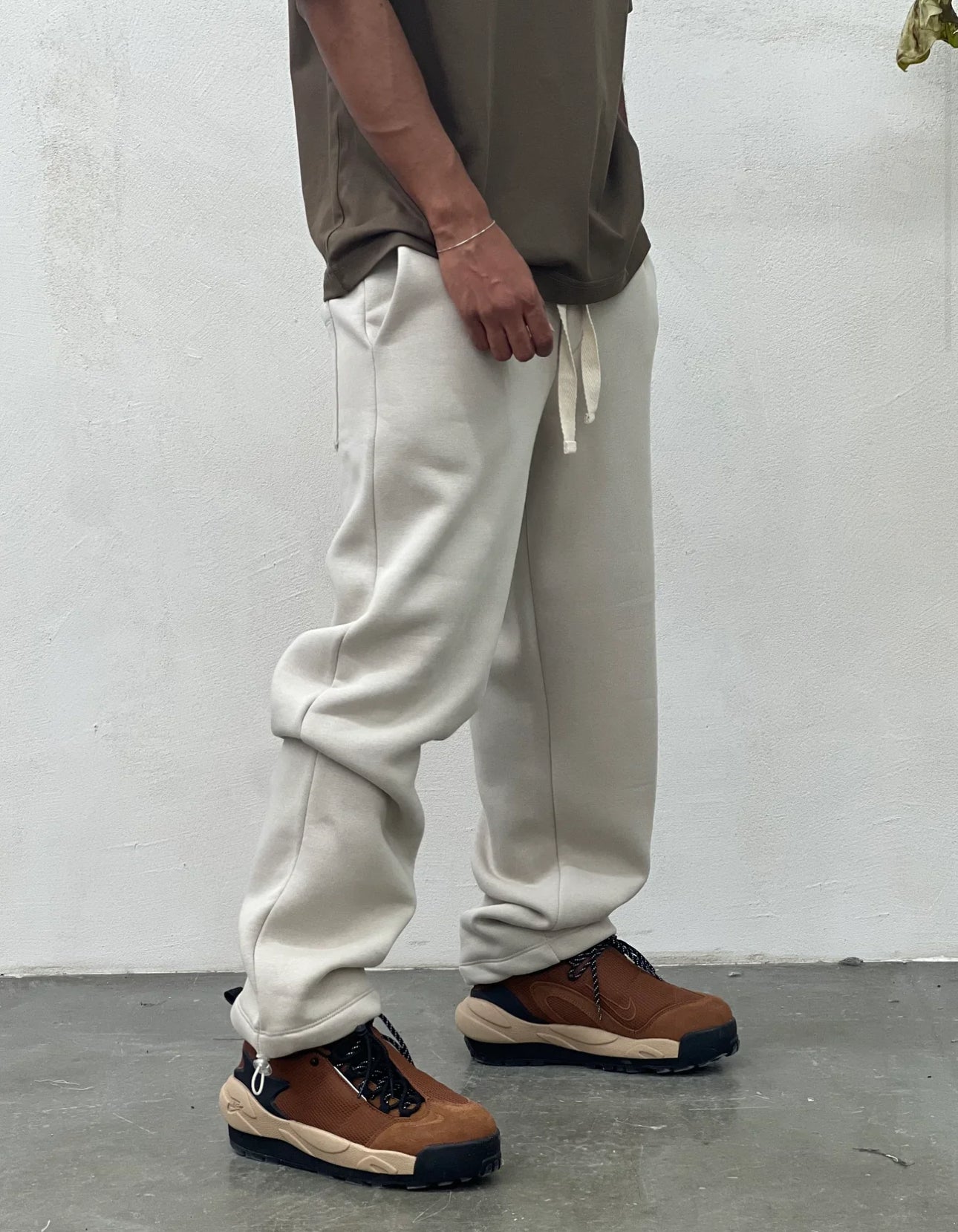 PANTALONE TUTA FONDO REGOLABILE BEIGE