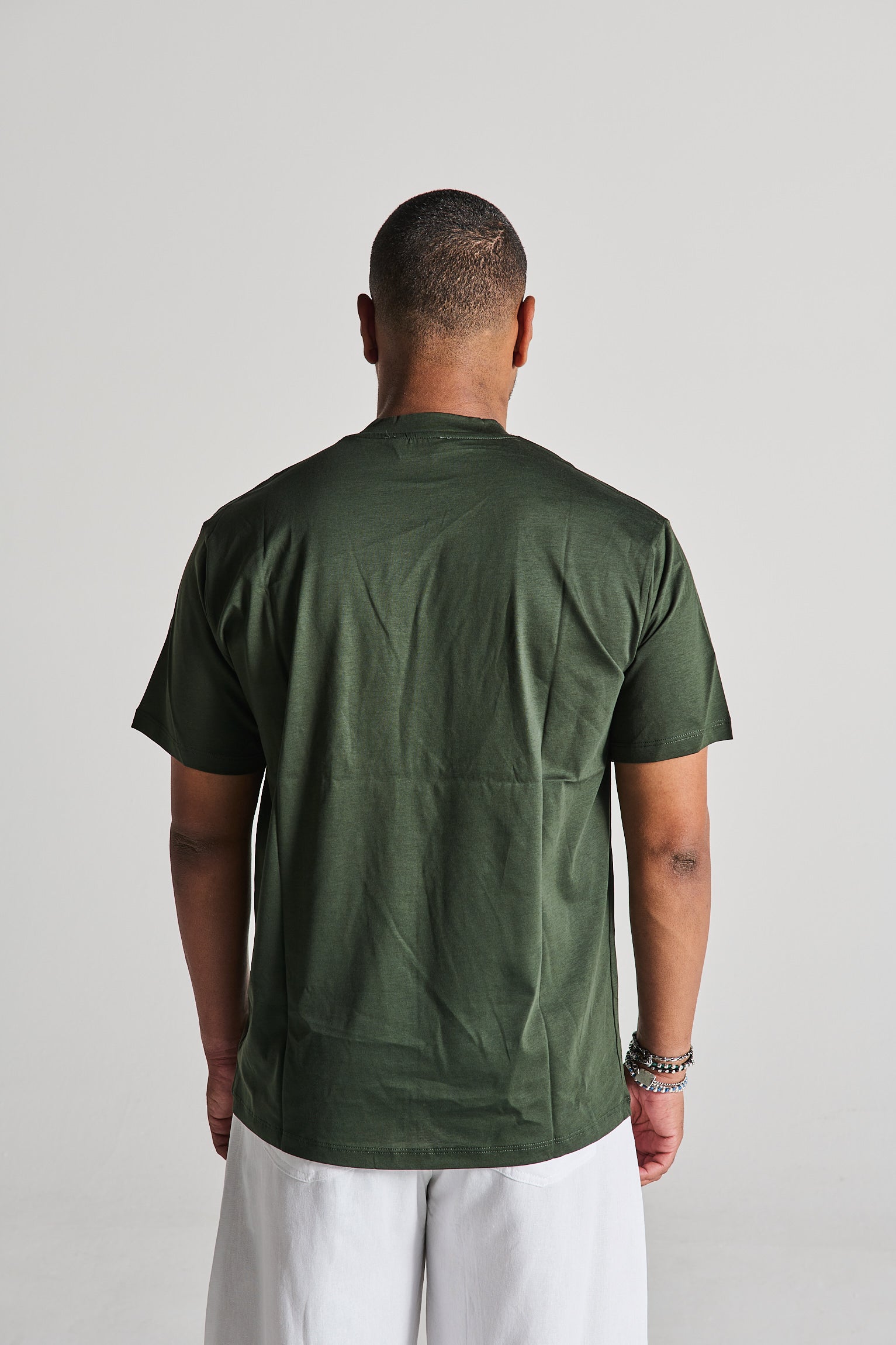T-SHIRT FILO DI SCOZIA VERDE MILITARE