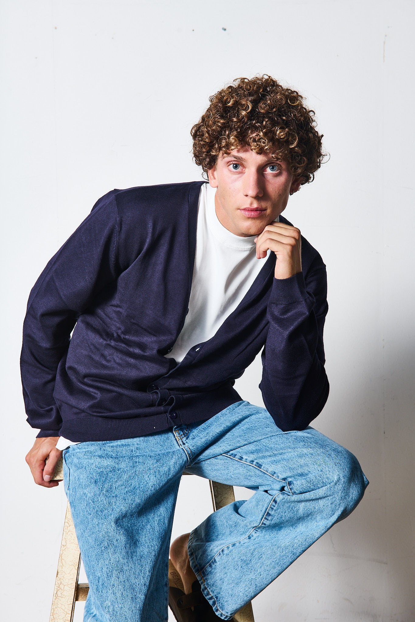 CARDIGAN IN MAGLIA BLU