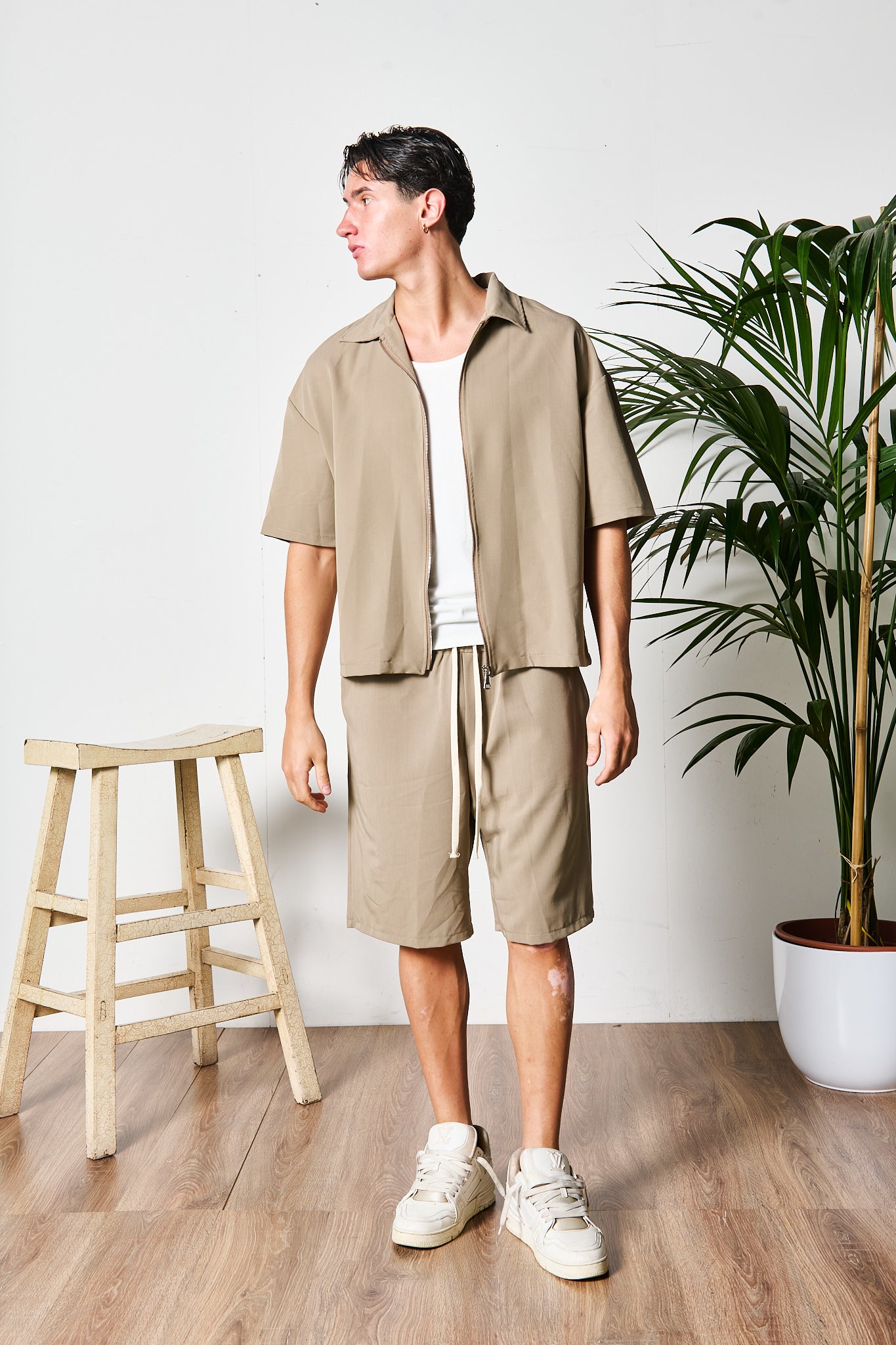 COMPLETO ZIP FANGO BERMUDA