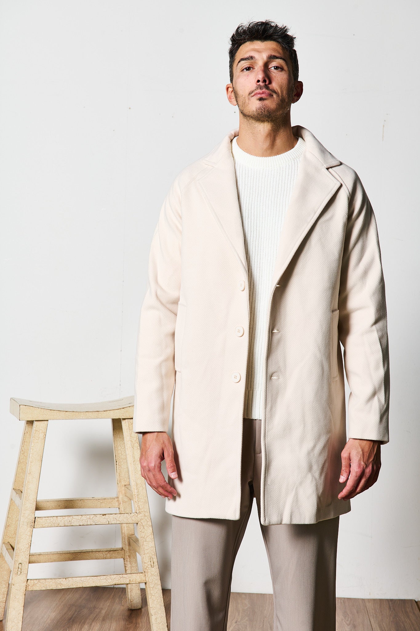 CAPPOTTO MONOPETTO PANNA