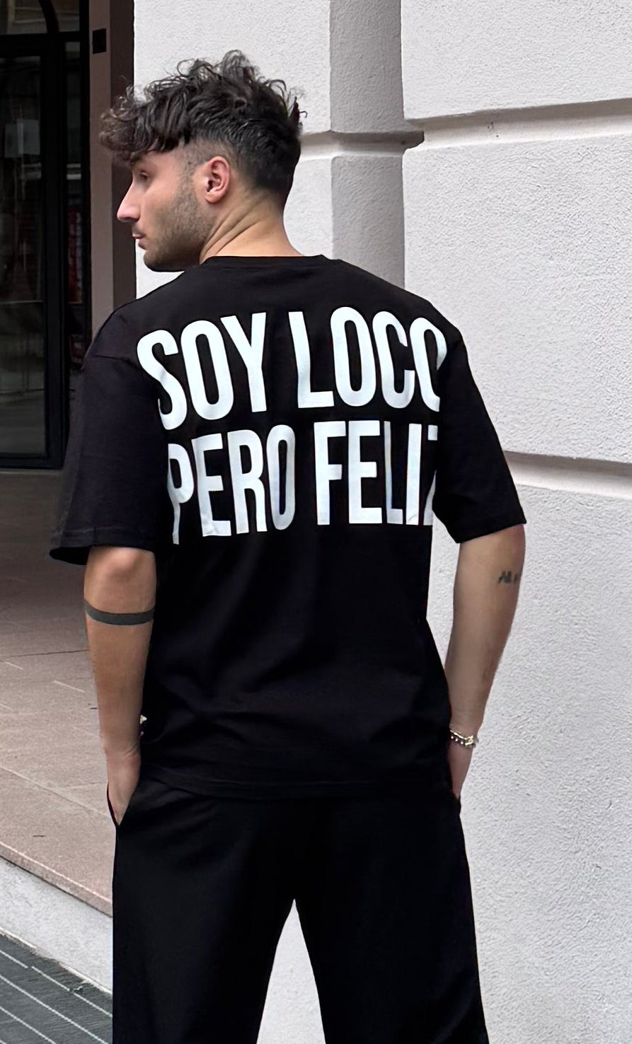 T-SHIRT SOY LOCO PERO FELIZ NERA