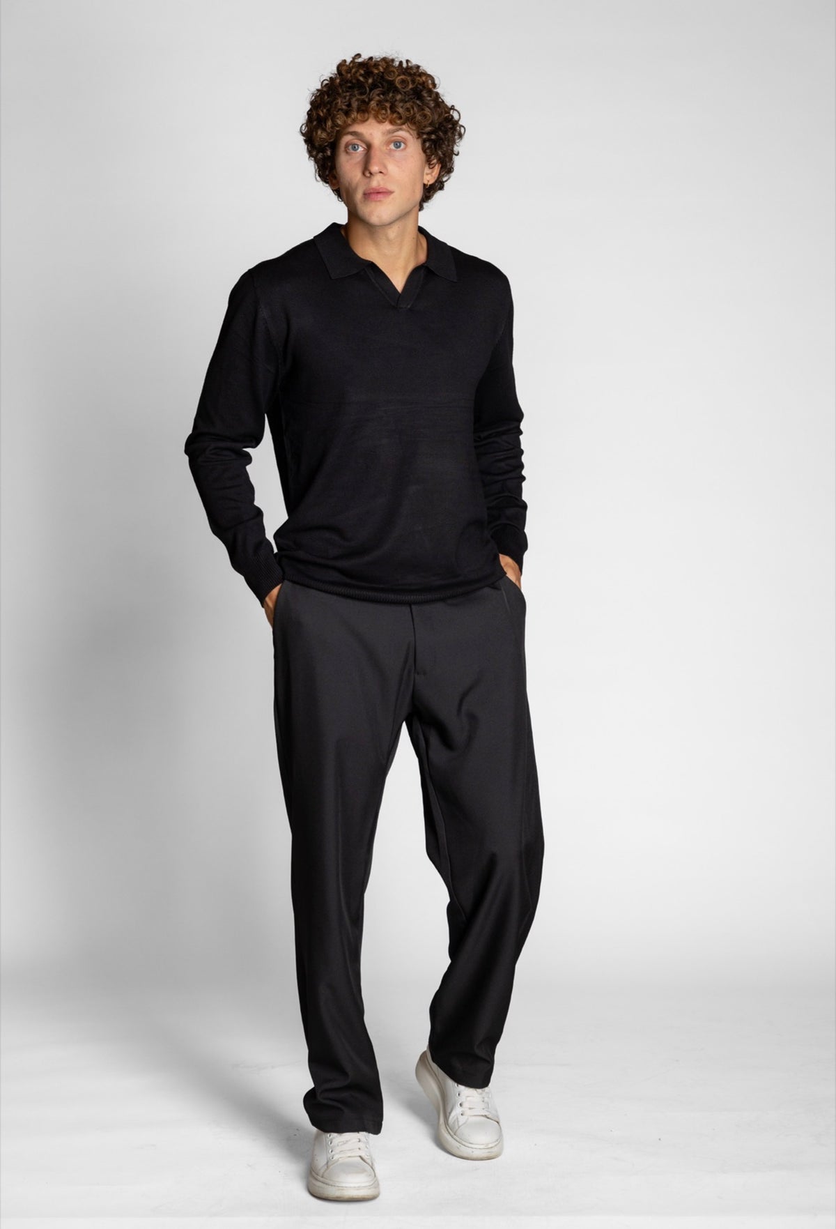 PANTALONE NERO A PALAZZO